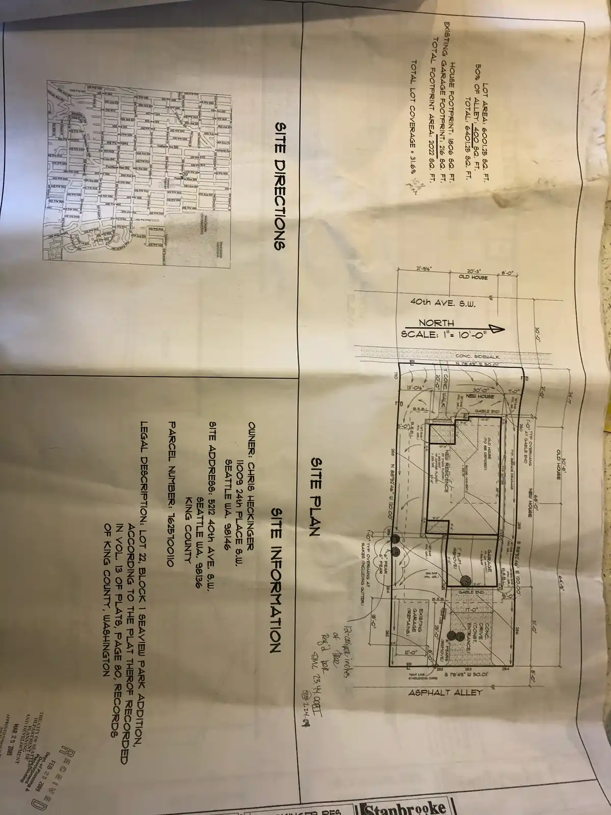 Site plan for 5214 40th Ave SW