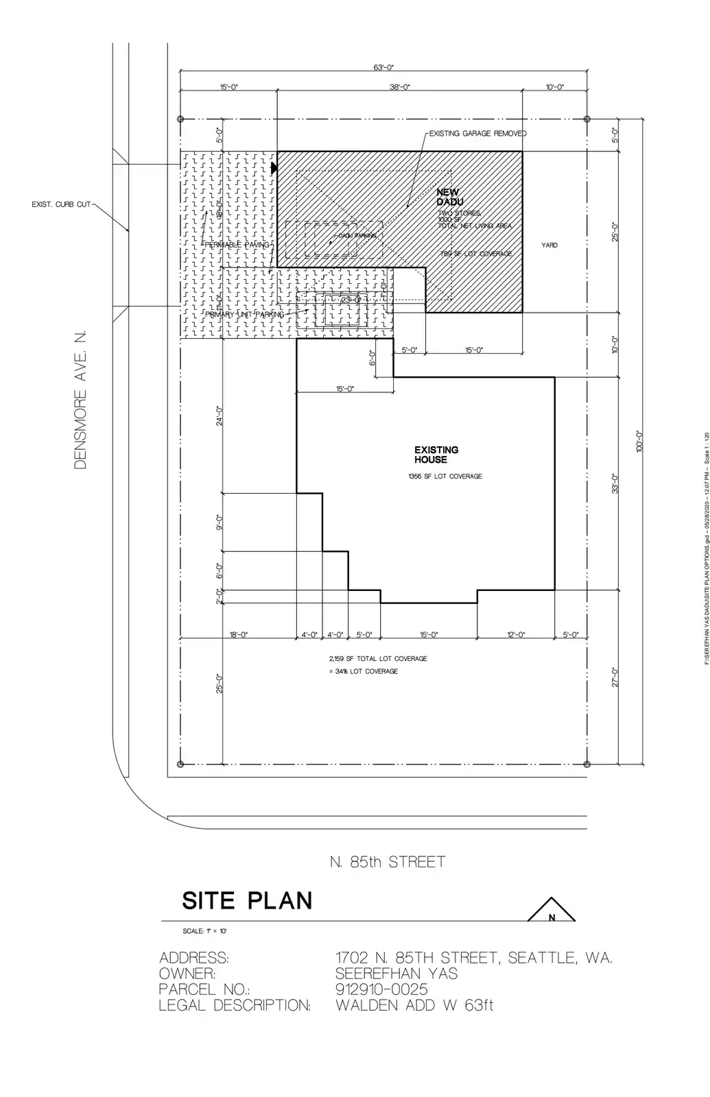 Site plan for 1702 N 85th St