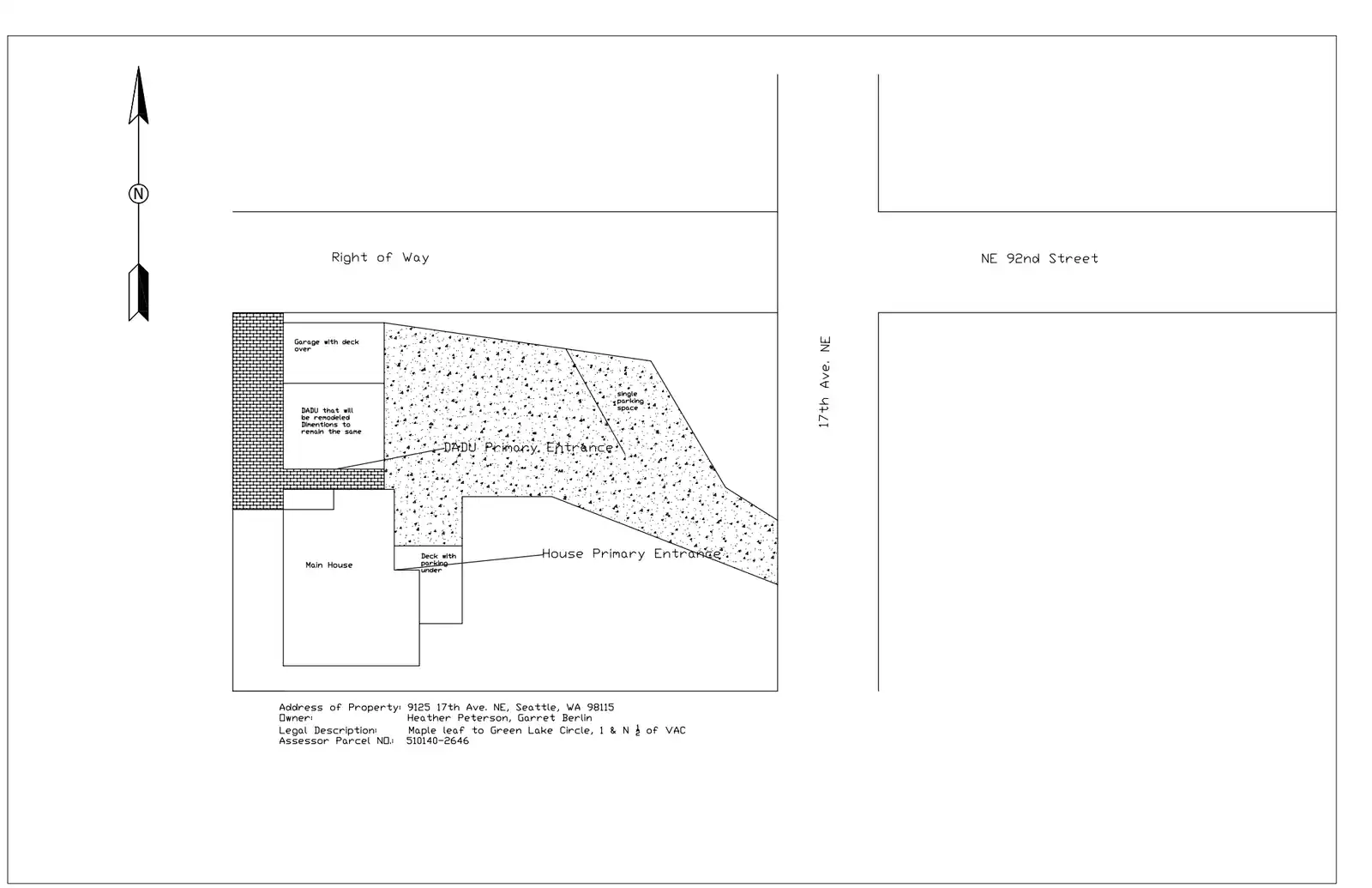 Site plan for 9125 17th Ave NE