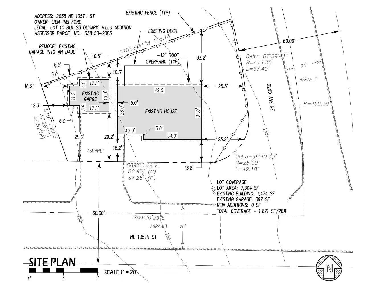 Site plan for 2038 NE 135th St