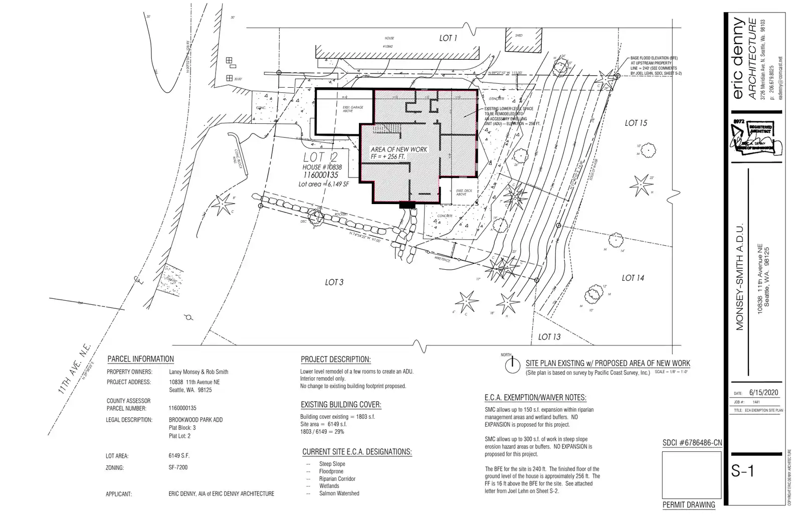 Site plan for 10838 11th Ave NE