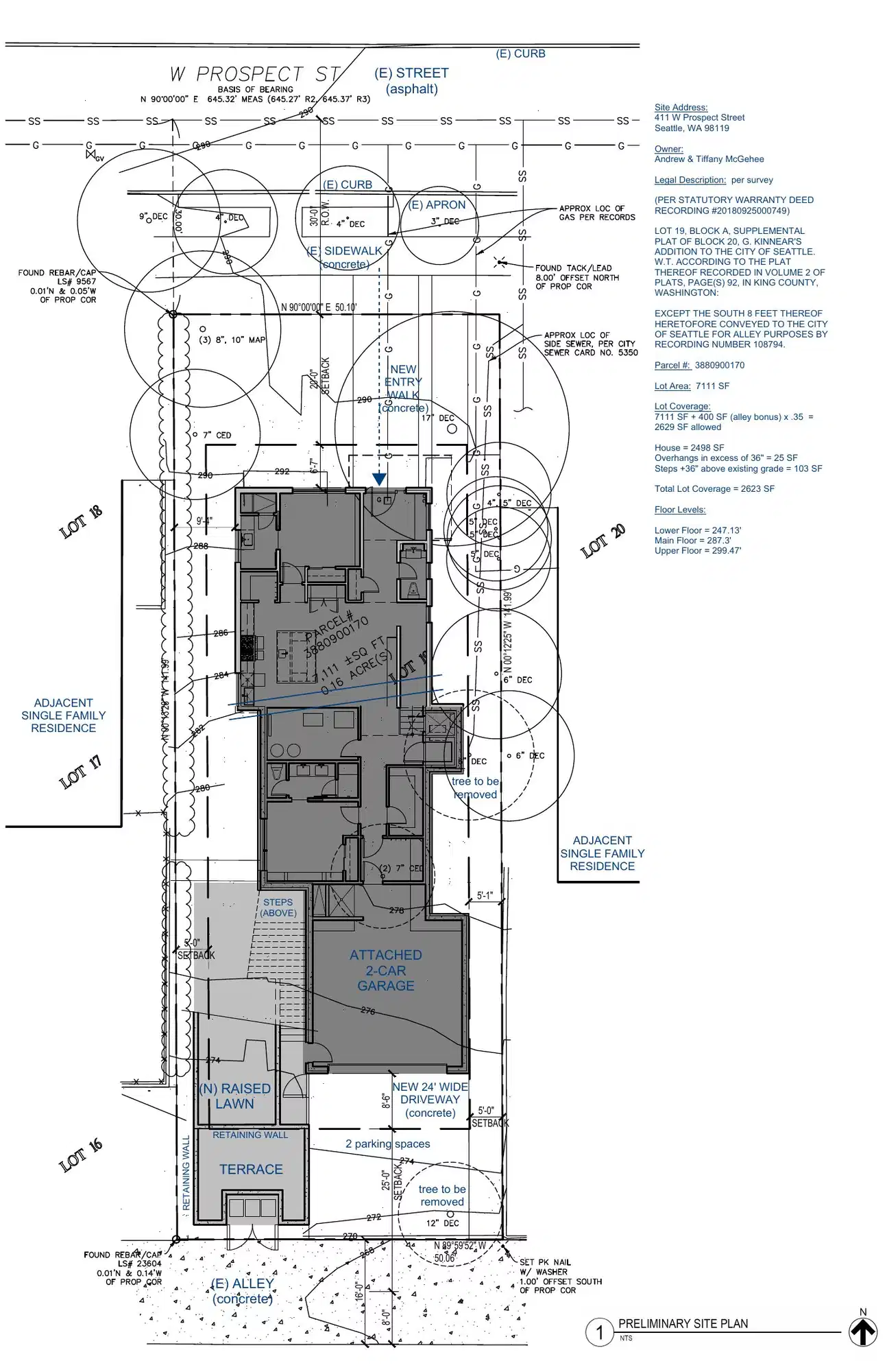 Site plan for 411 W Prospect St