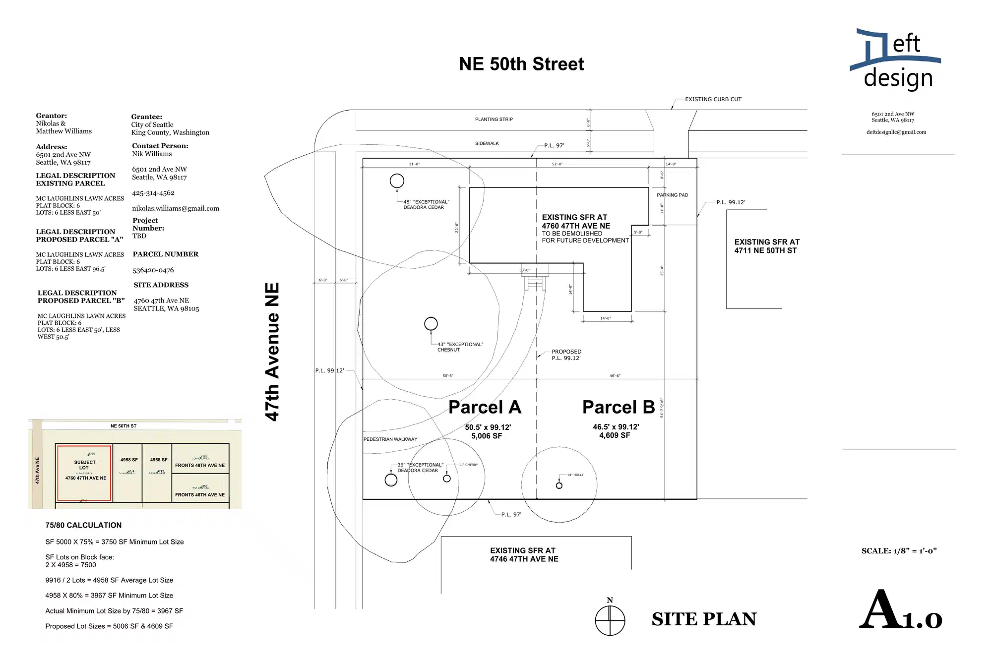 Site plan for 4760 47th Ave NE