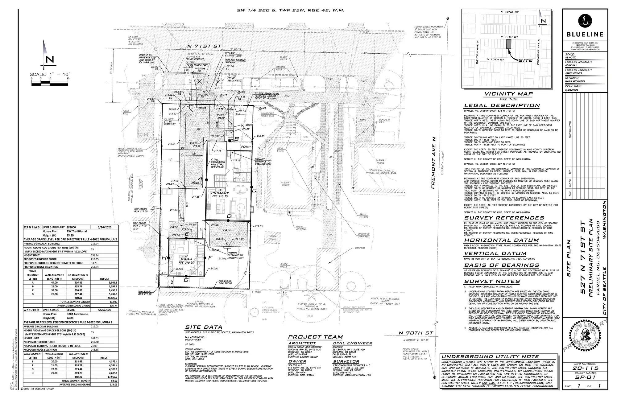 Site plan for 527 N 71st St