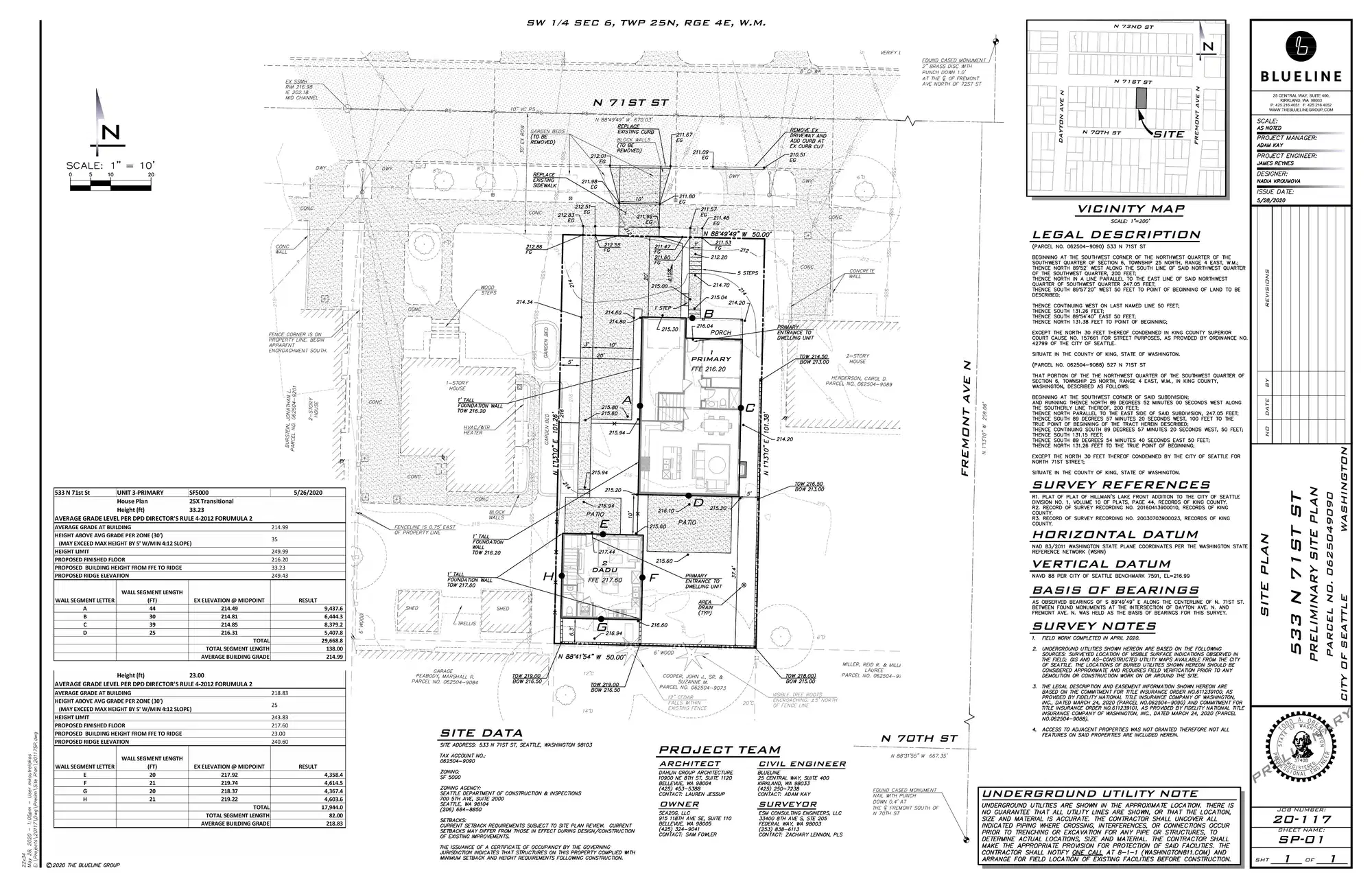 Site plan for 533 N 71st St