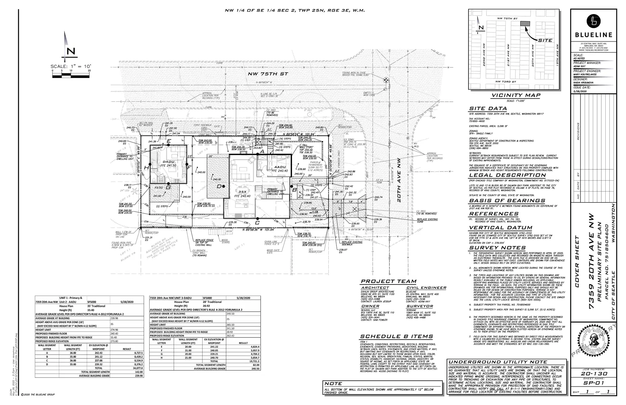 Site plan for 7359 20th Ave NW