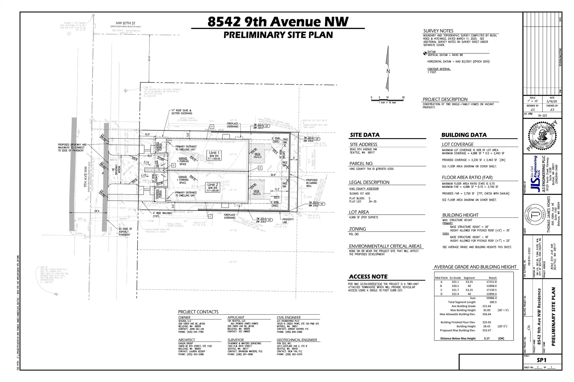 Site plan for 8542 9th Ave NW