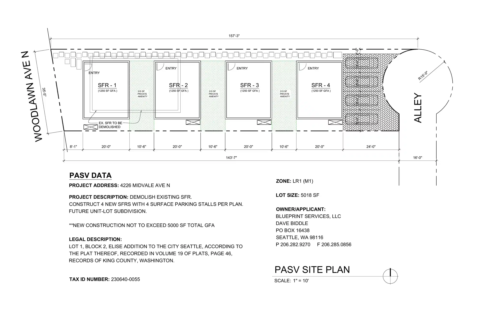 Site plan for 4226 D Midvale Ave N