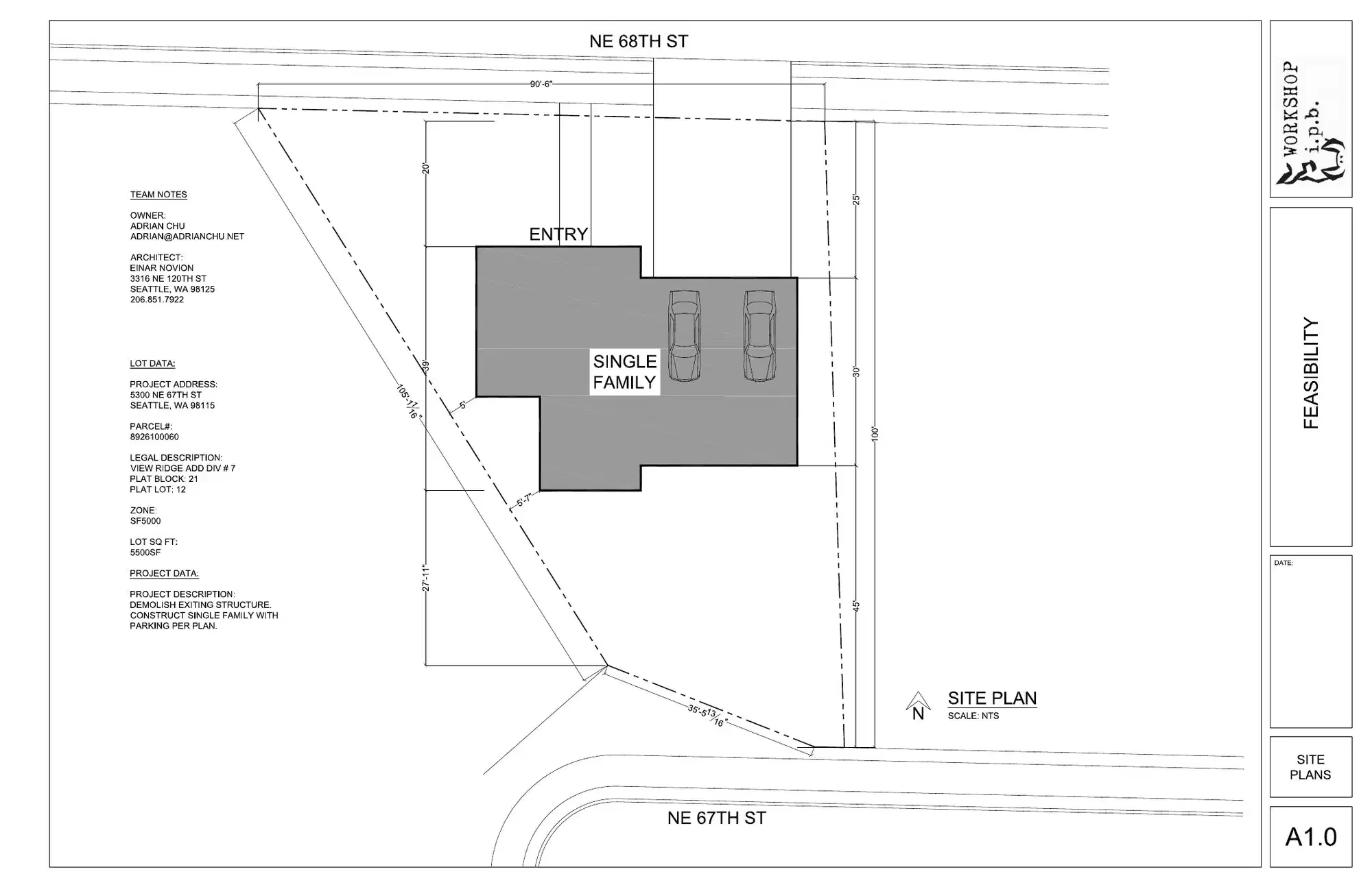 Site plan for 5300 NE 67th St