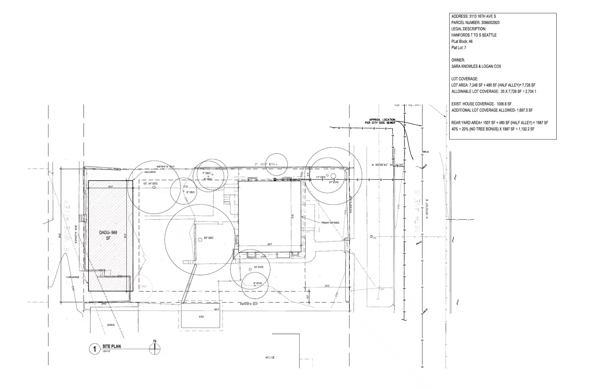 Site plan for 3113 16th Ave S