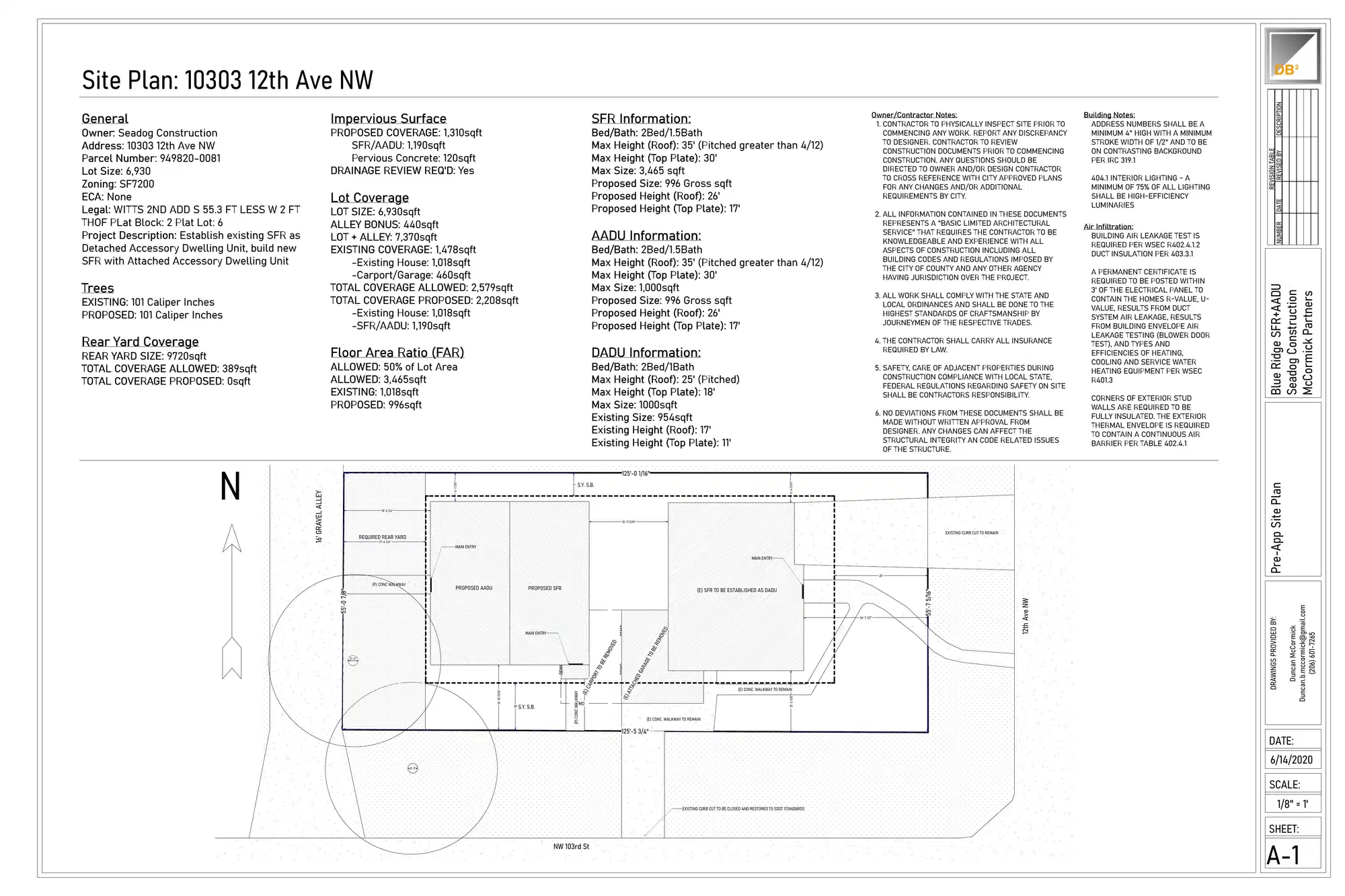Site plan for 10303 12th Ave NW