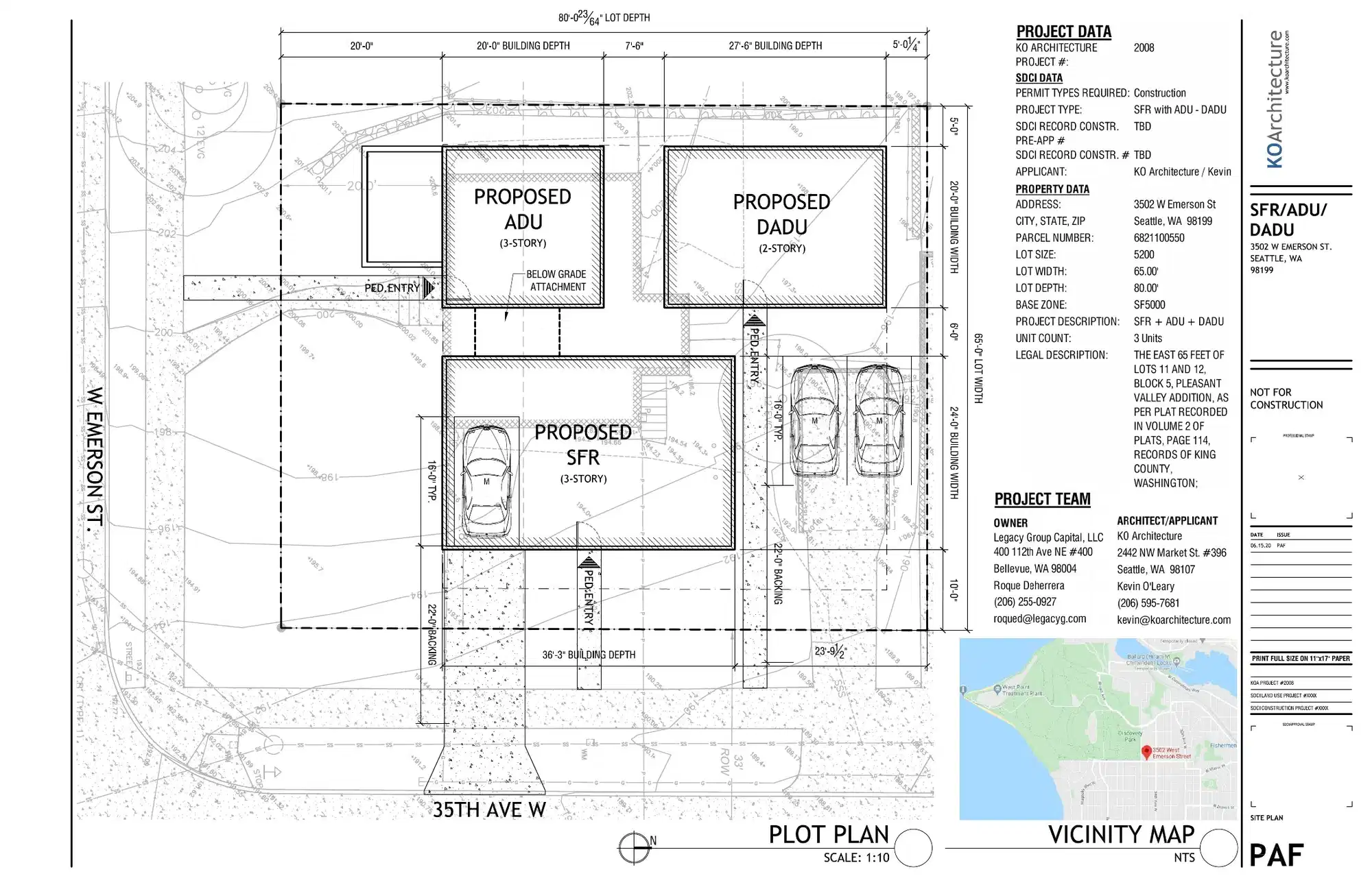 Site plan for 3502 W Emerson St