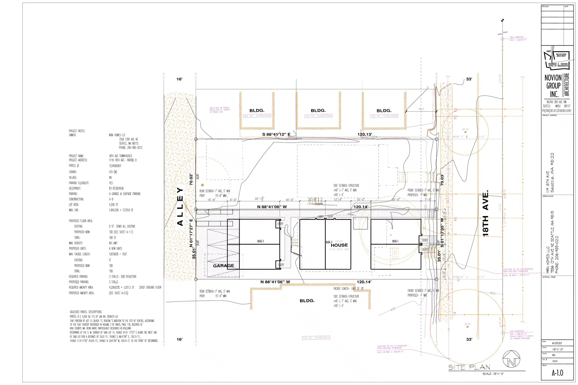 Site plan for 1119 18th Ave