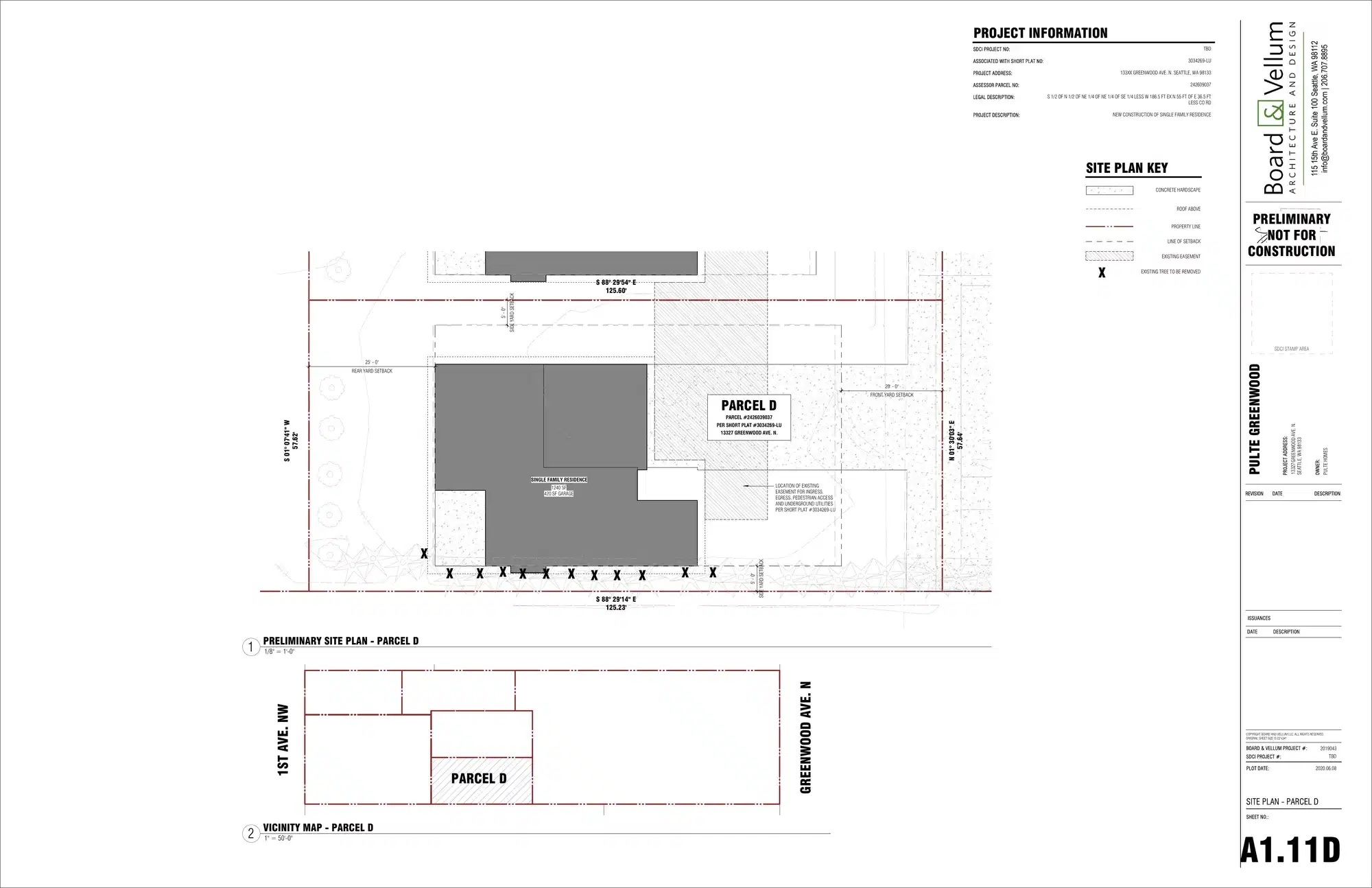 Site plan for 13327 Greenwood Ave N