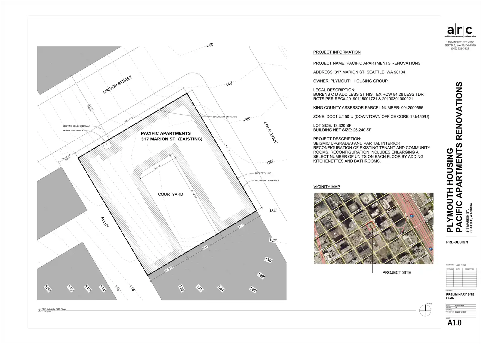 Site plan for 317 Marion St