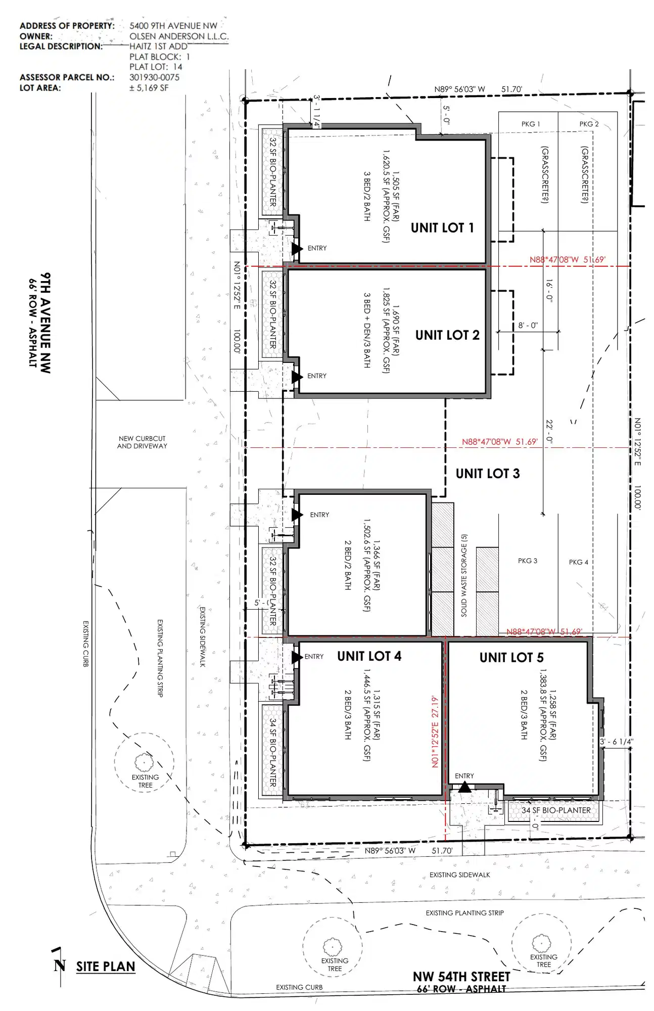 Site plan for 5400 9th Ave NW