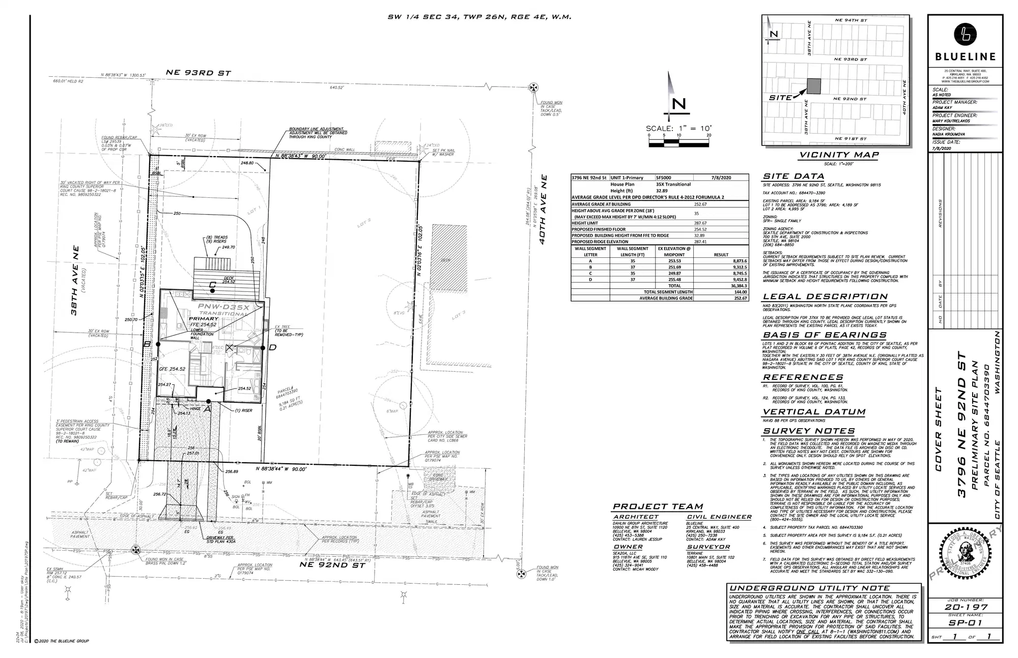 Site plan for 3802 NE 92nd St