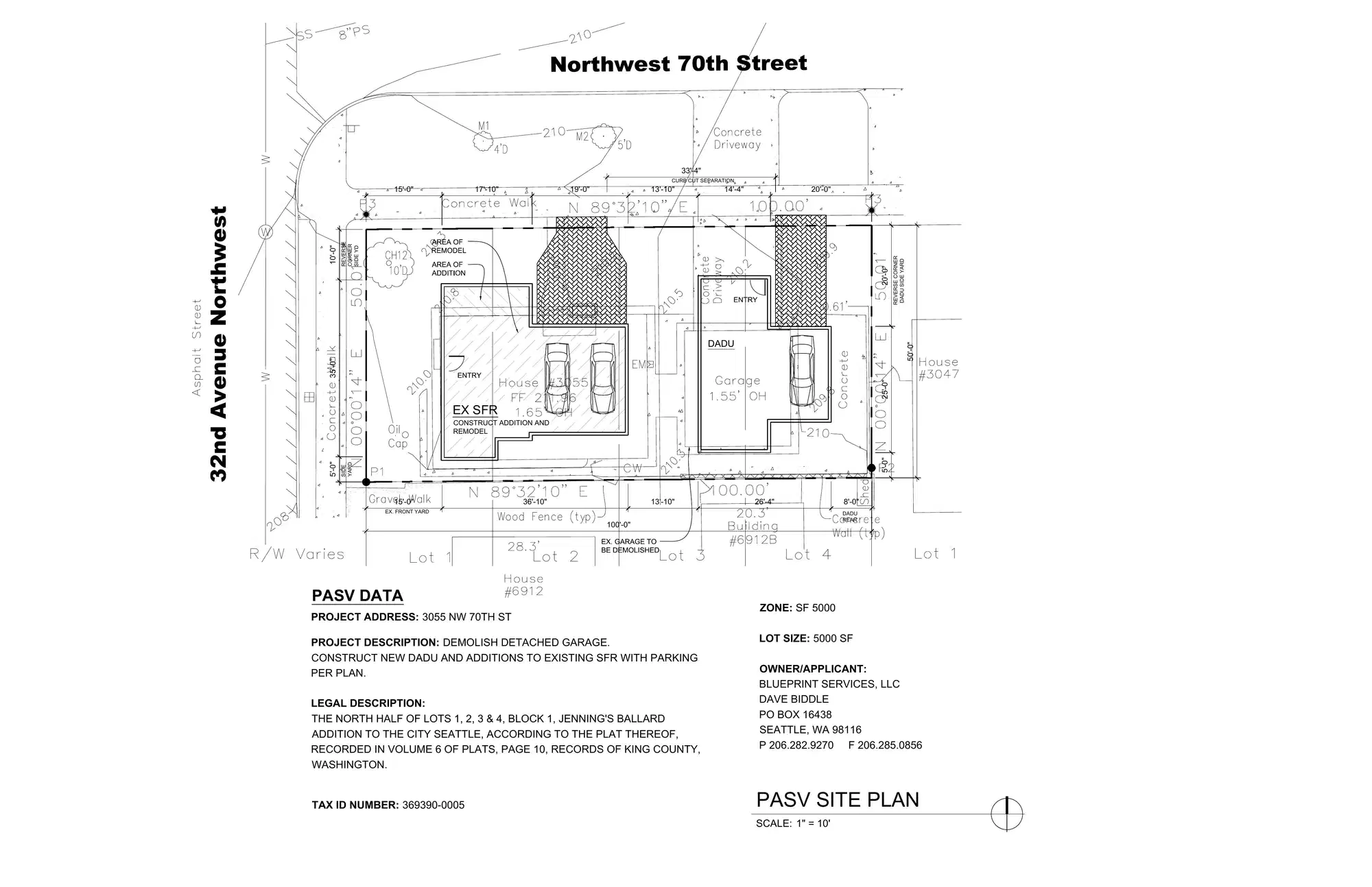 Site plan for 6918 32nd Ave NW
