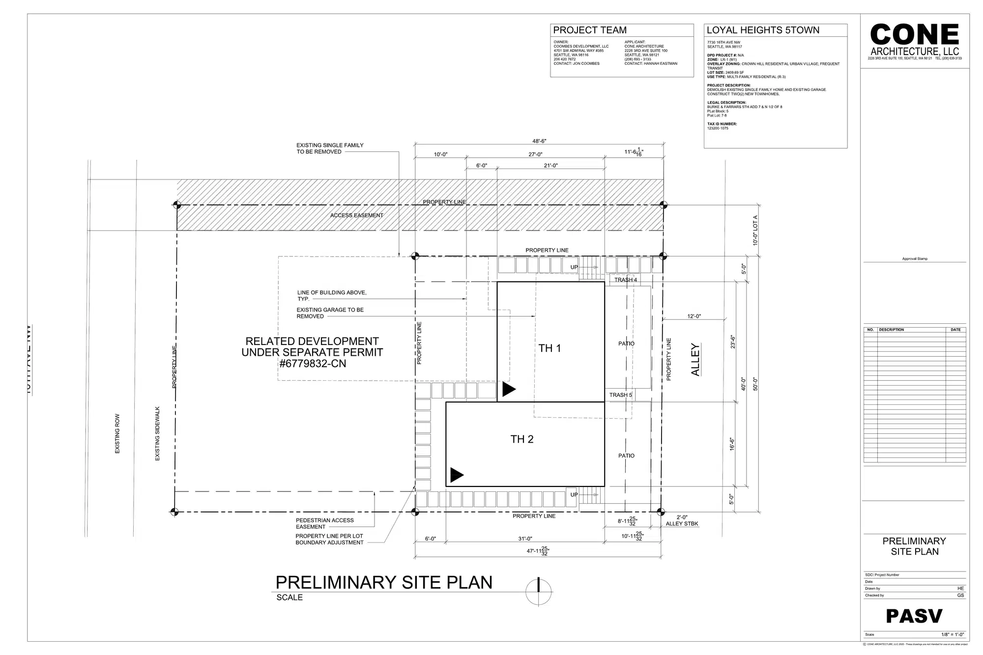 Site plan for 7730 16th Ave NW