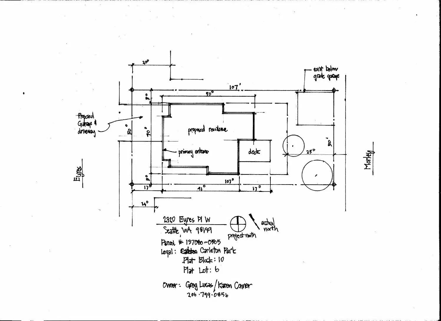 Site plan for 2320 Eyres Pl W