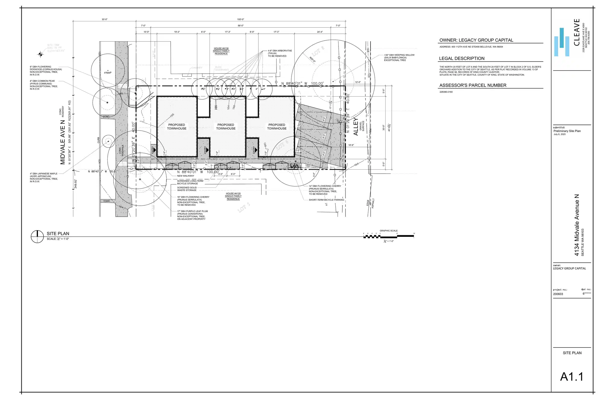 Site plan for 4134 Midvale Ave N