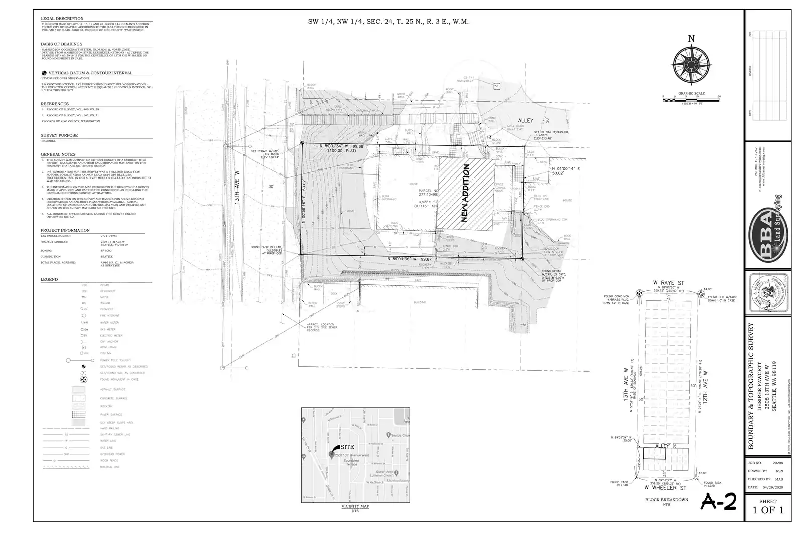 Site plan for 2508 13th Ave W