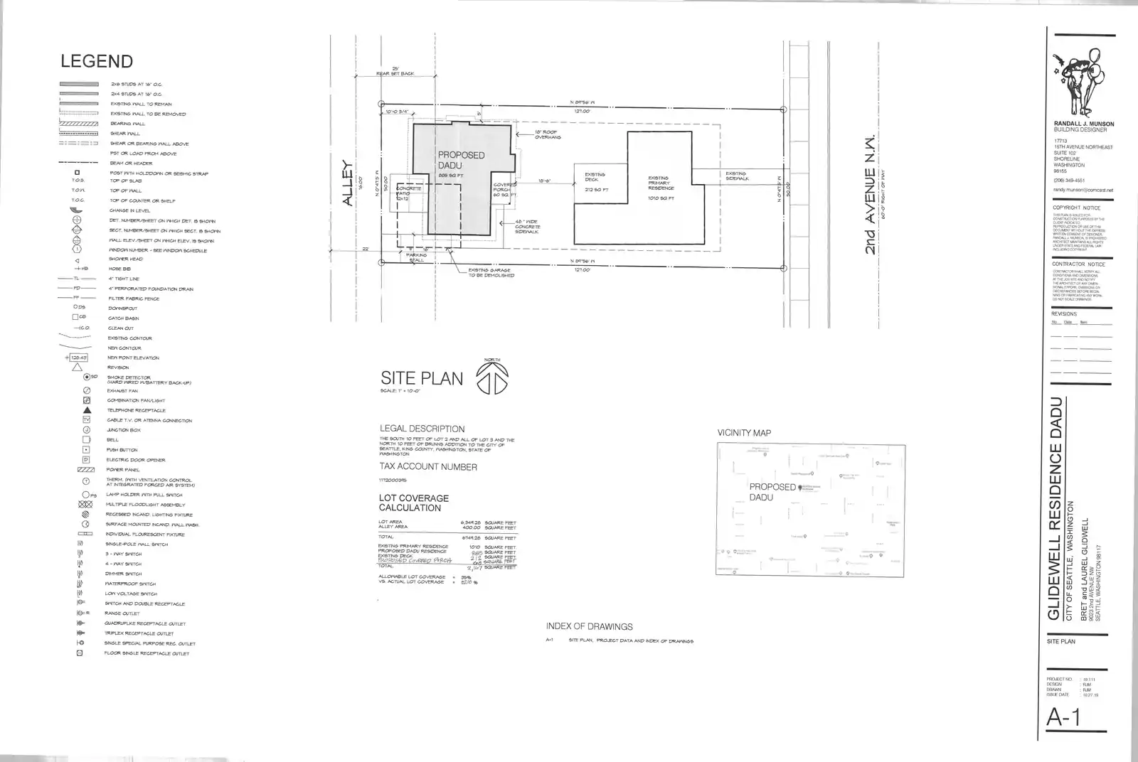 Site plan for 9023 2nd Ave NW