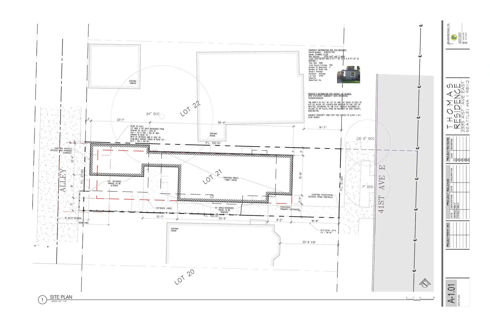 Site plan for 2335 41st Ave E