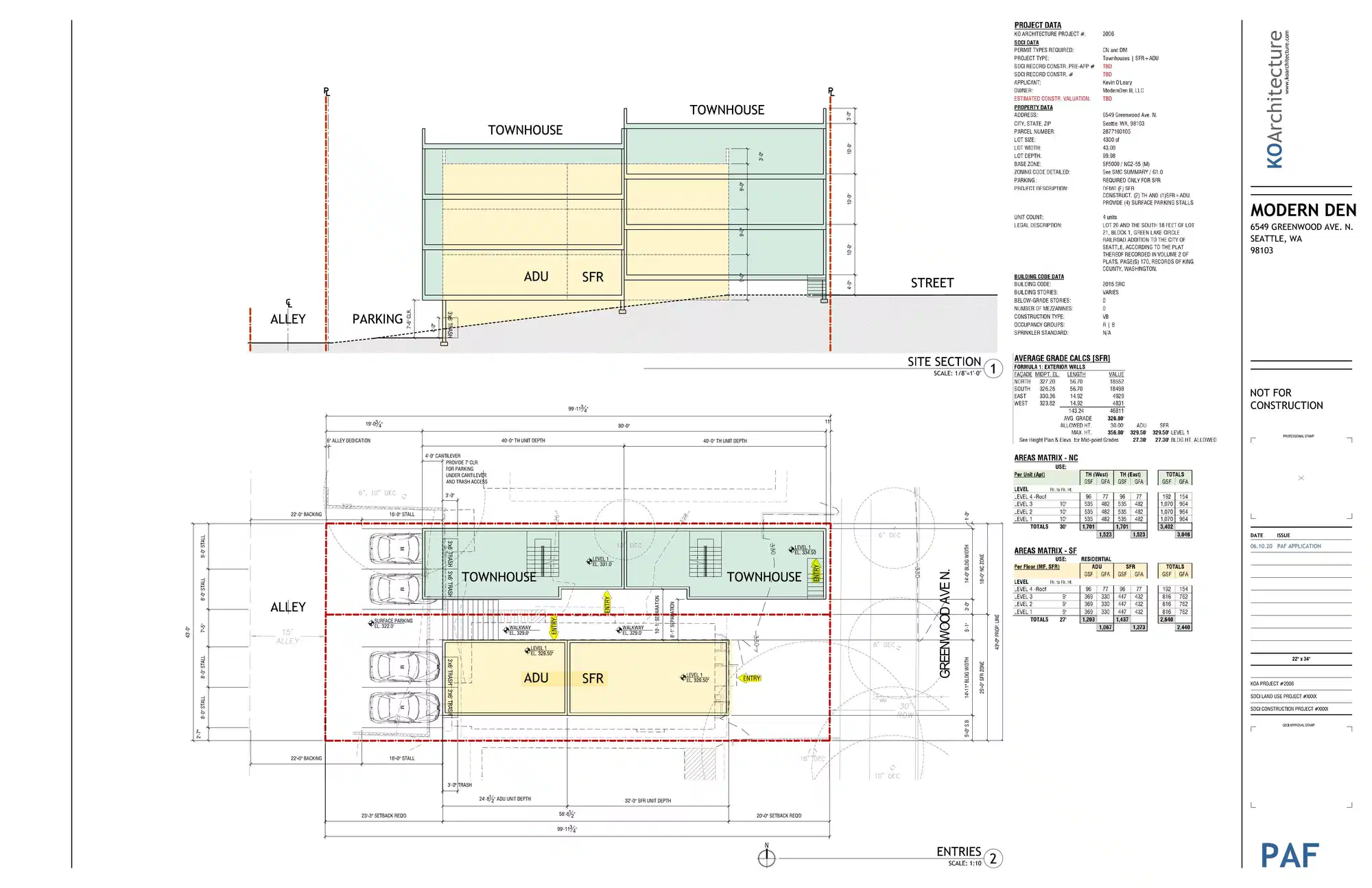Site plan for 6549 Greenwood Ave N