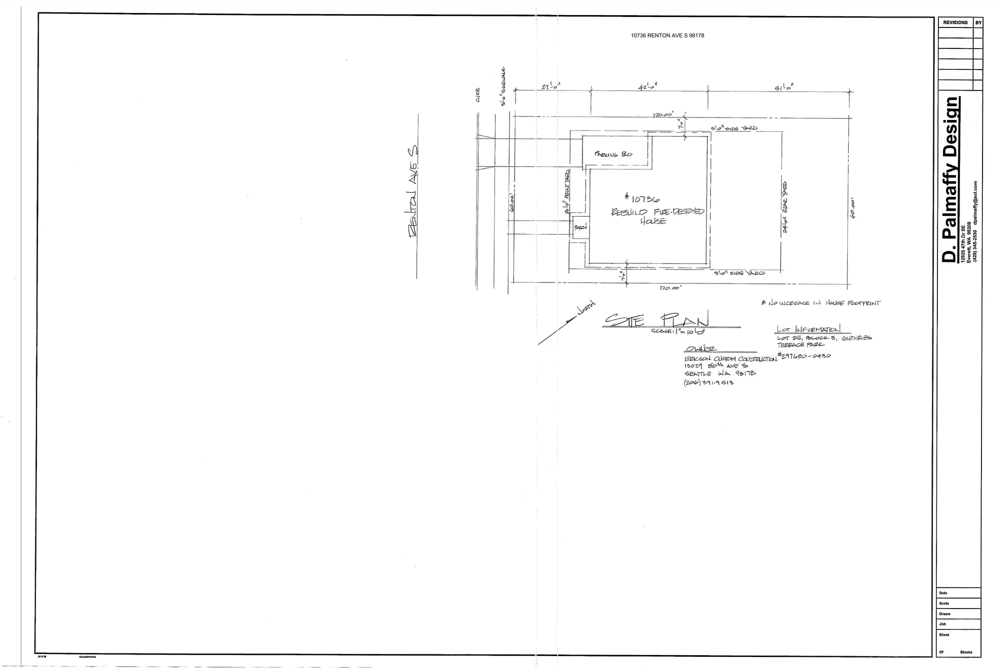 Site plan for 10736 Renton Ave S