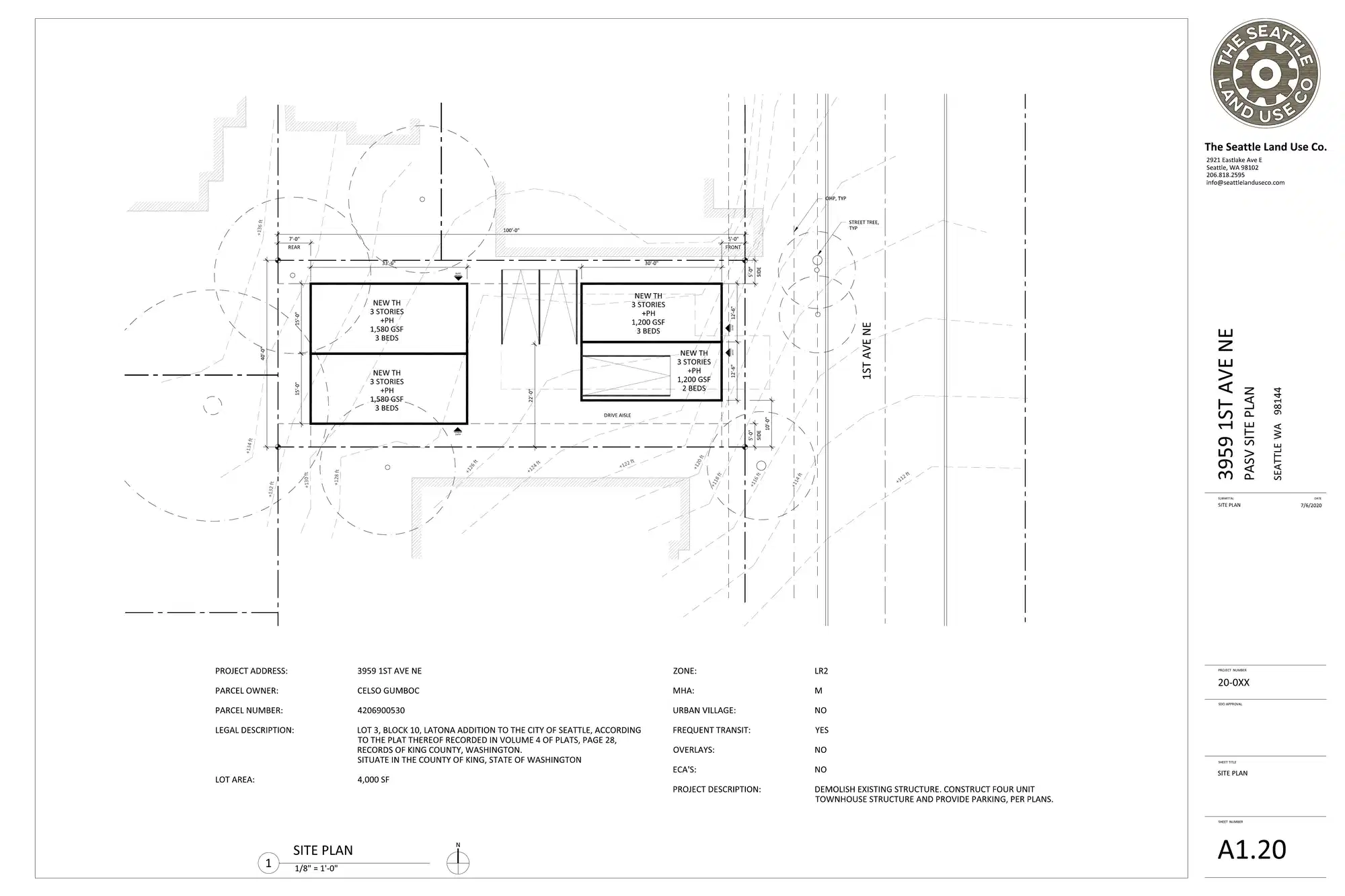 Site plan for 3959 1st Ave NE