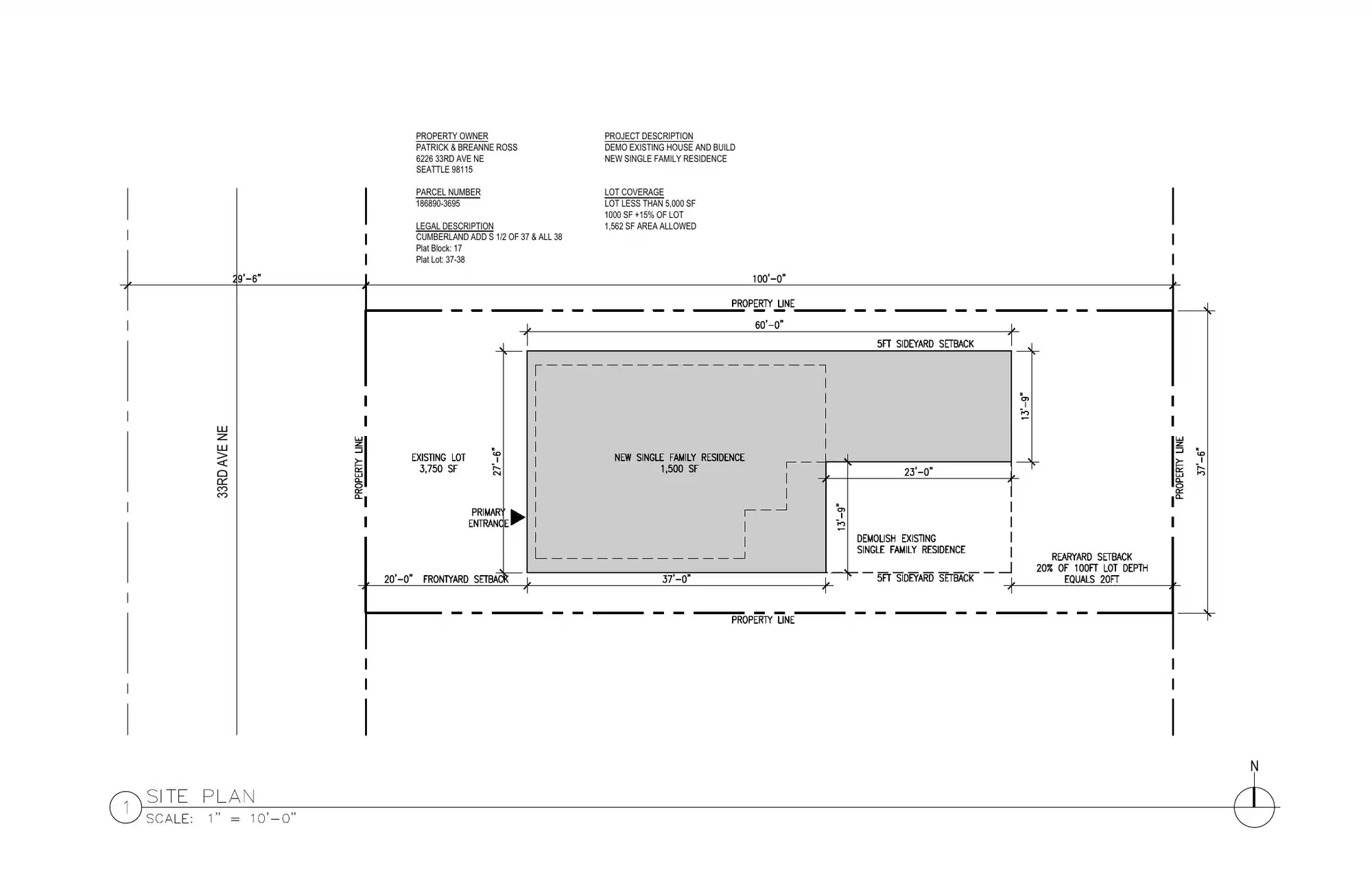 Site plan for 6226 33rd Ave NE