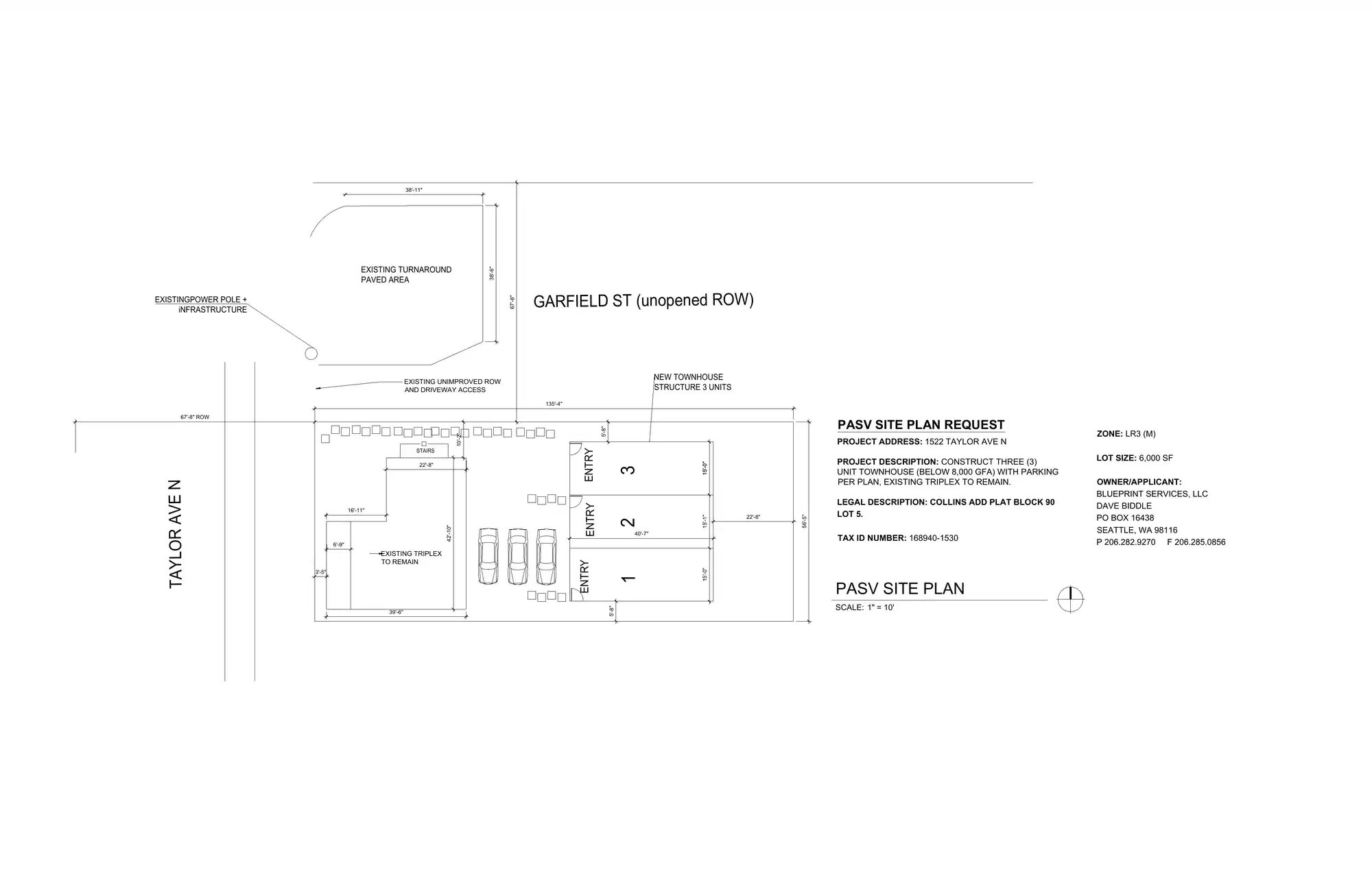 Site plan for 1524 Taylor Ave N
