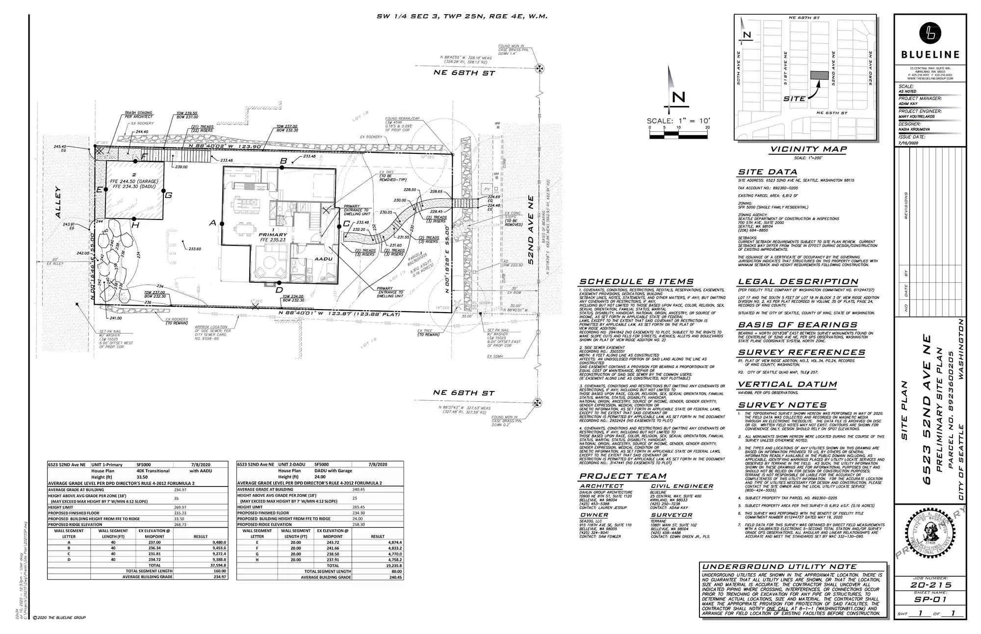 Site plan for 6523 52nd Ave NE