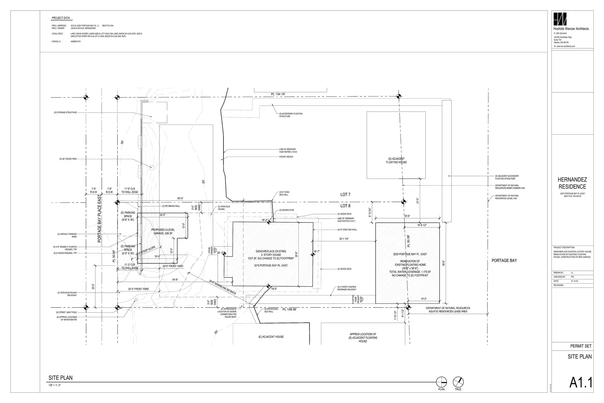 Site plan for 3220 Portage Bay Pl E