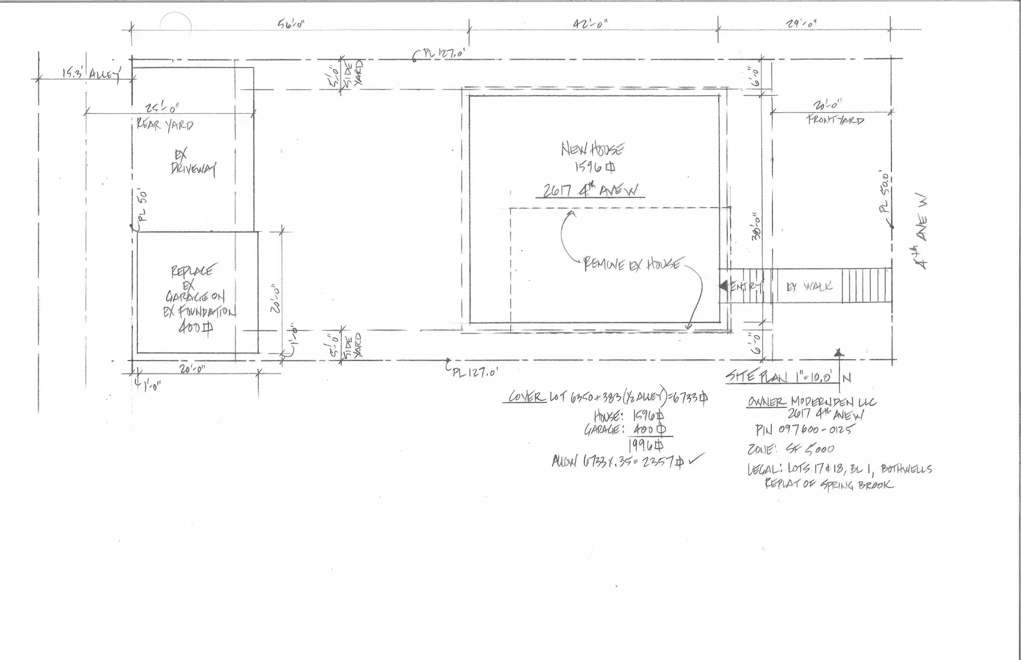 Site plan for 2617 4th Ave W