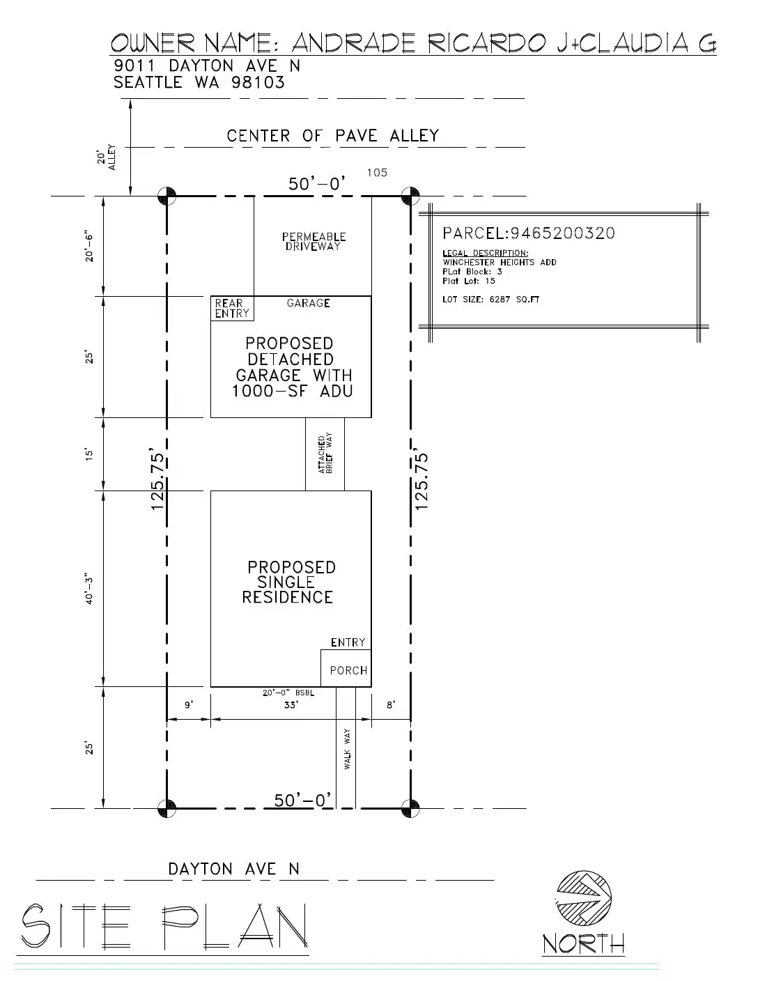 Site plan for 9011 Dayton Ave N