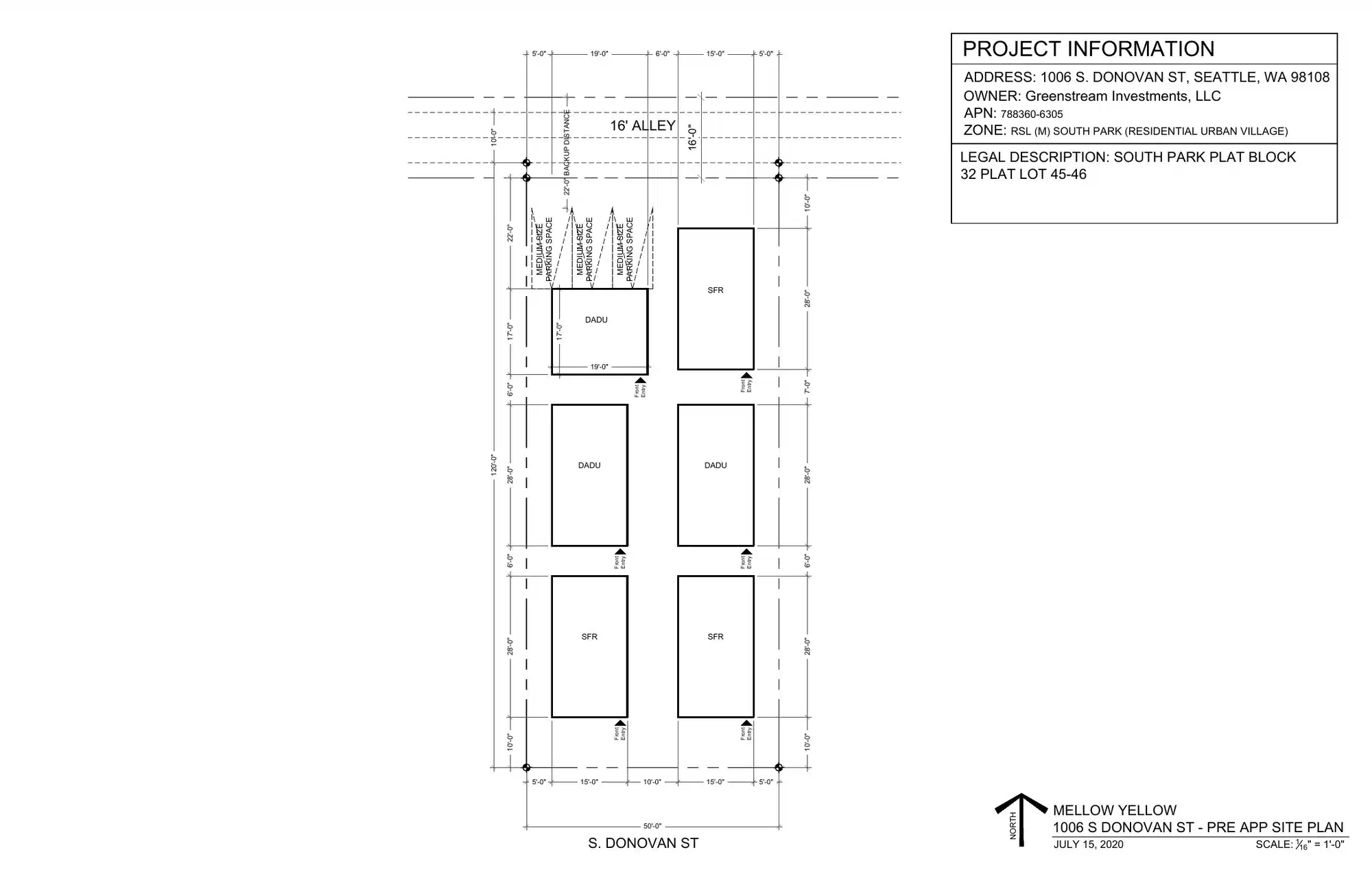 Site plan for 1004 S Donovan St