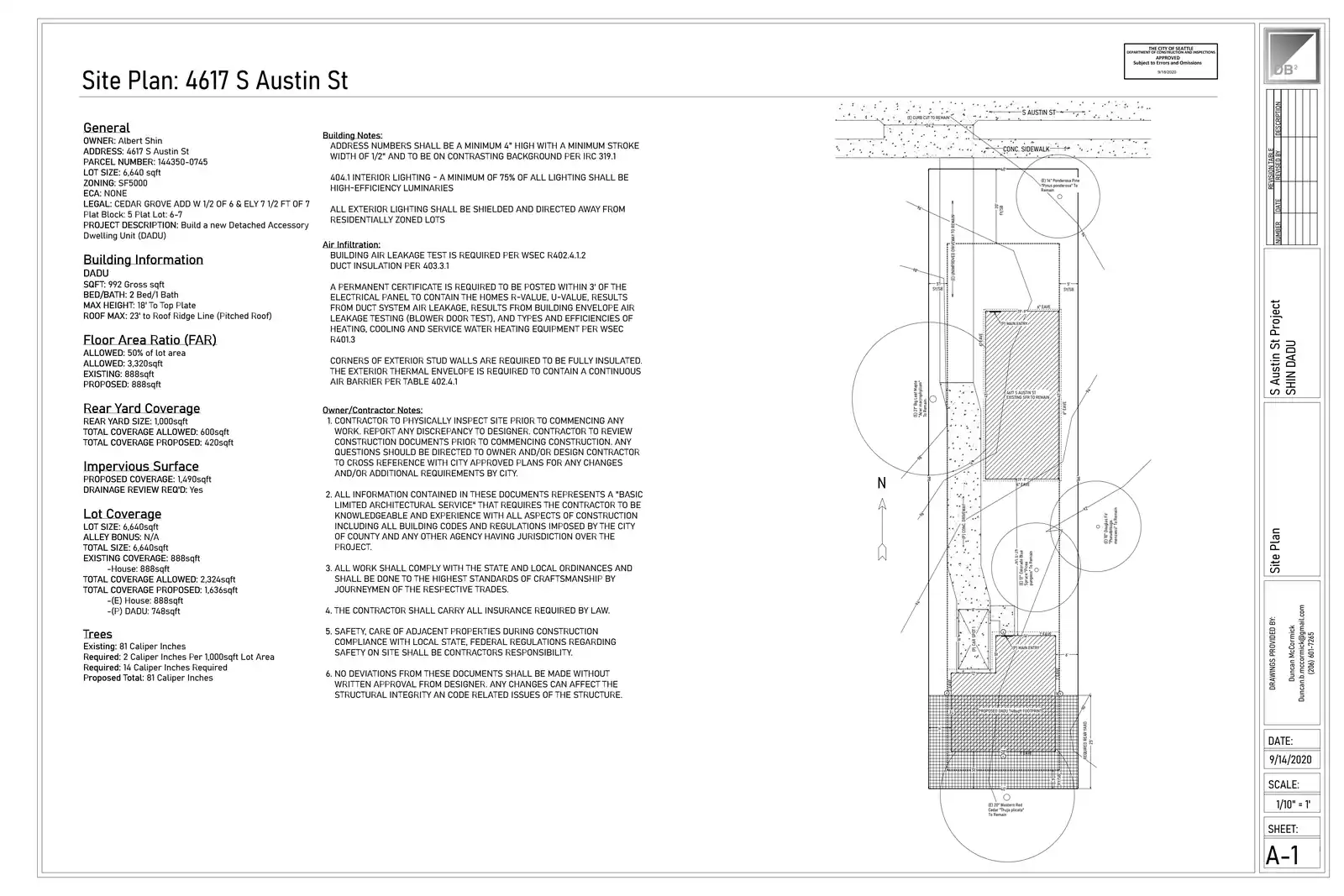 Site plan for 4617 S Austin St