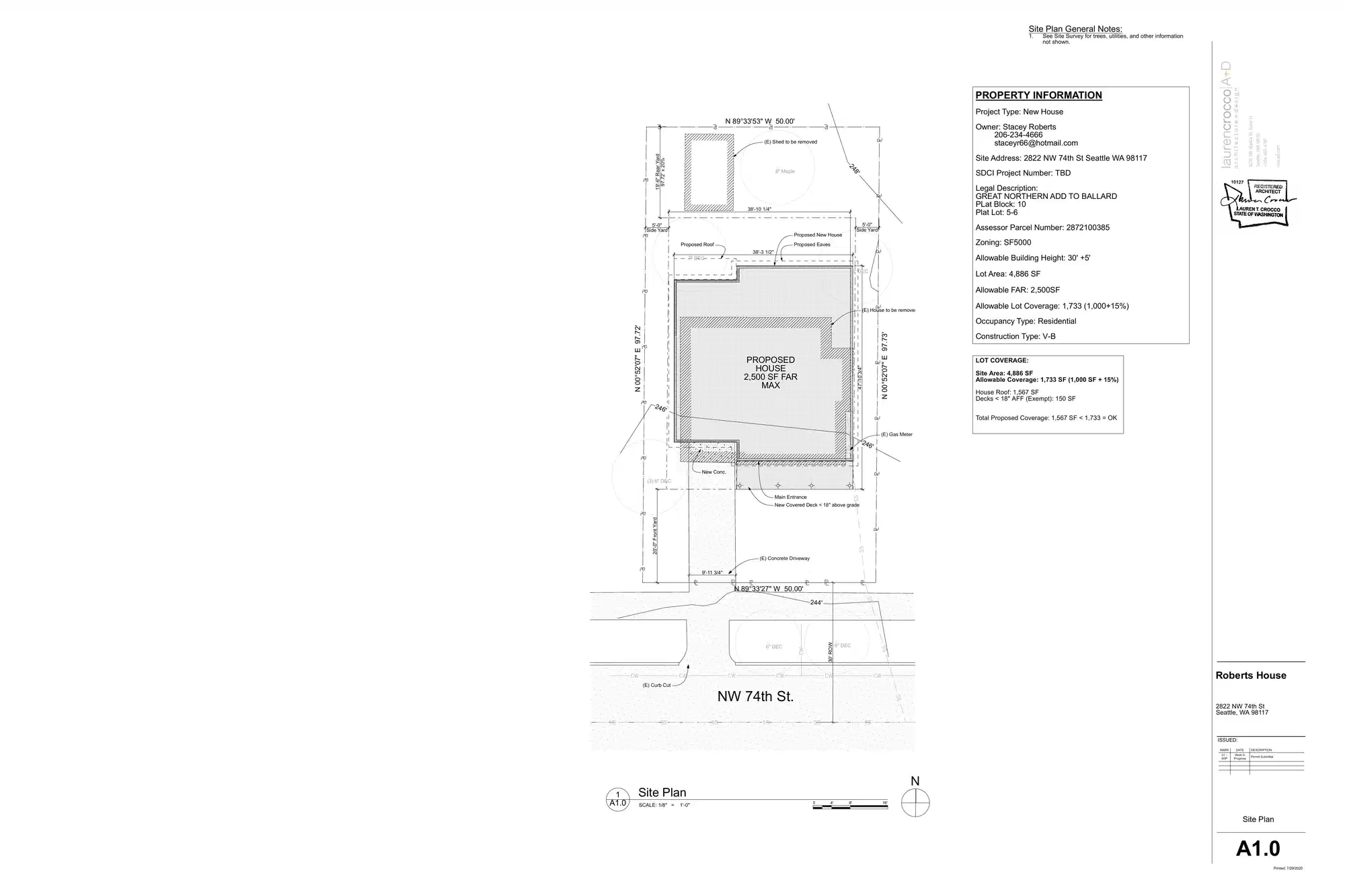 Site plan for 2822 NW 74th St