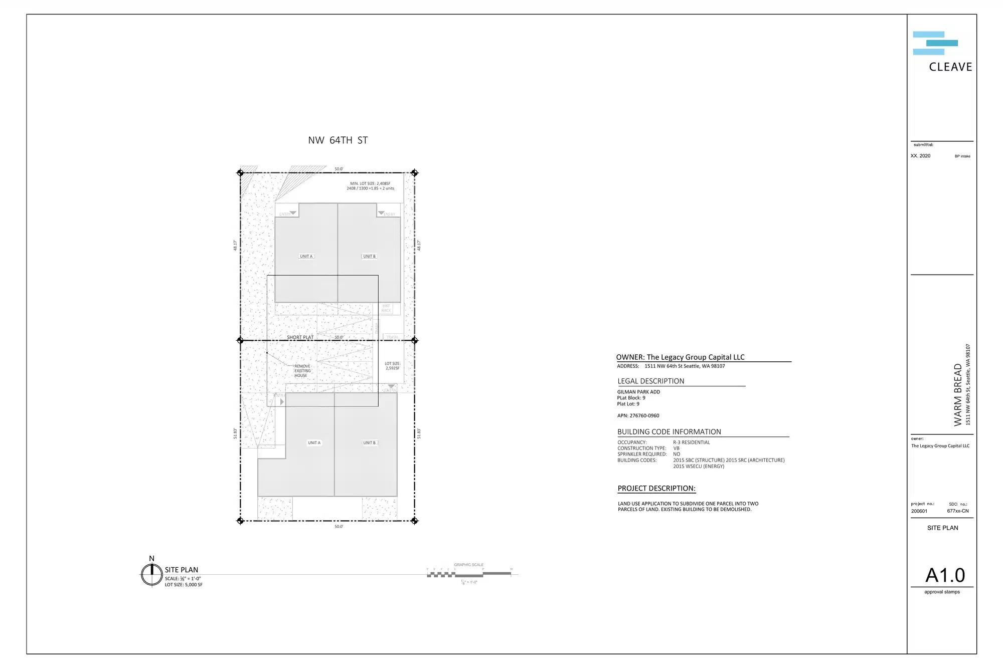 Site plan for 1509 NW 64th St