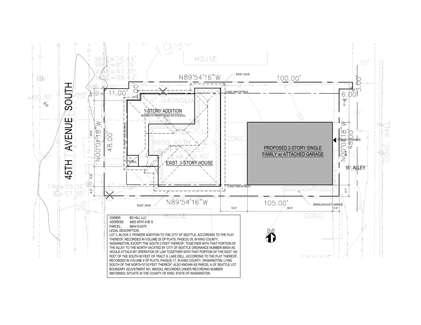 Site plan for 8650 45th Ave S