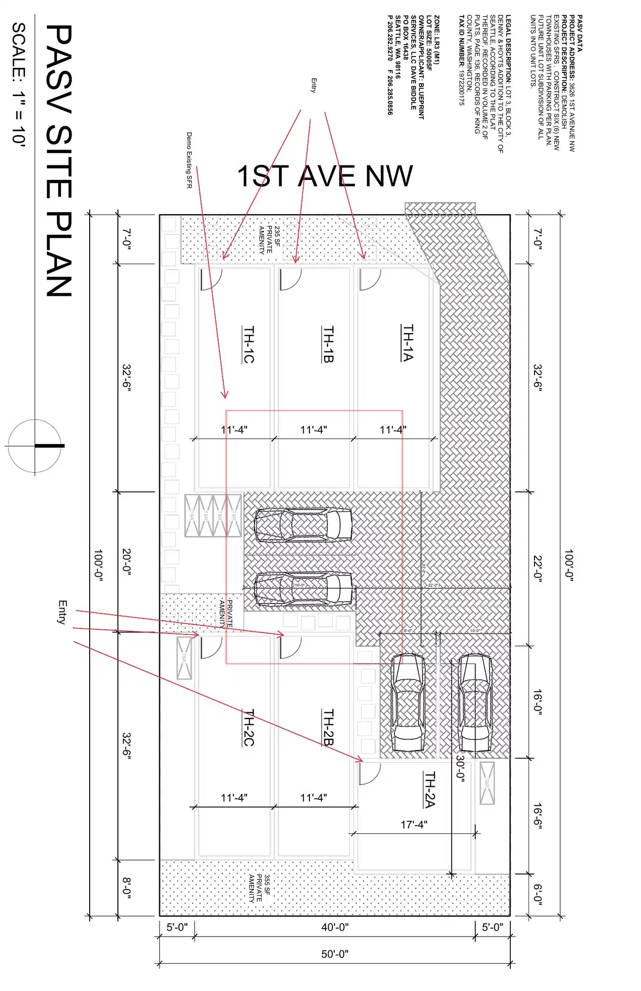 Site plan for 3624 1st Ave NW