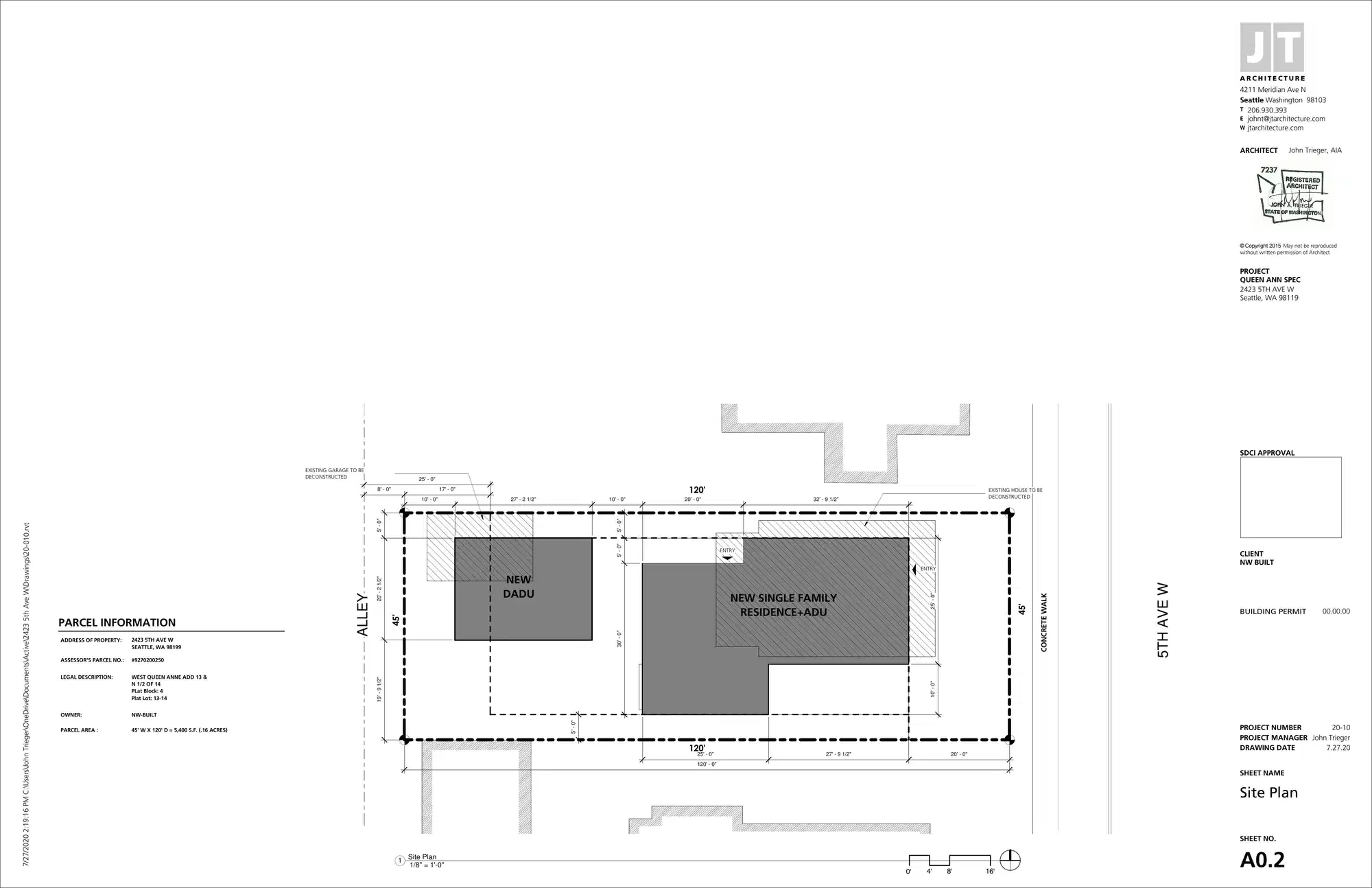 Site plan for 2423 5th Ave W