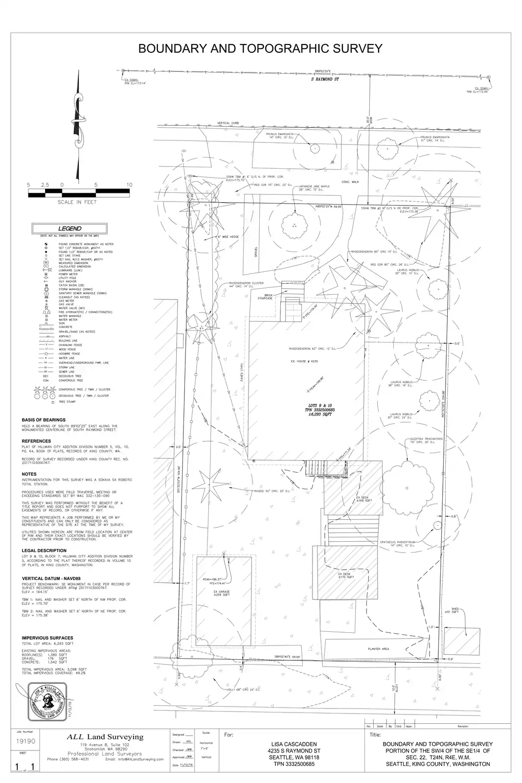 Site plan for 4235 S Raymond St
