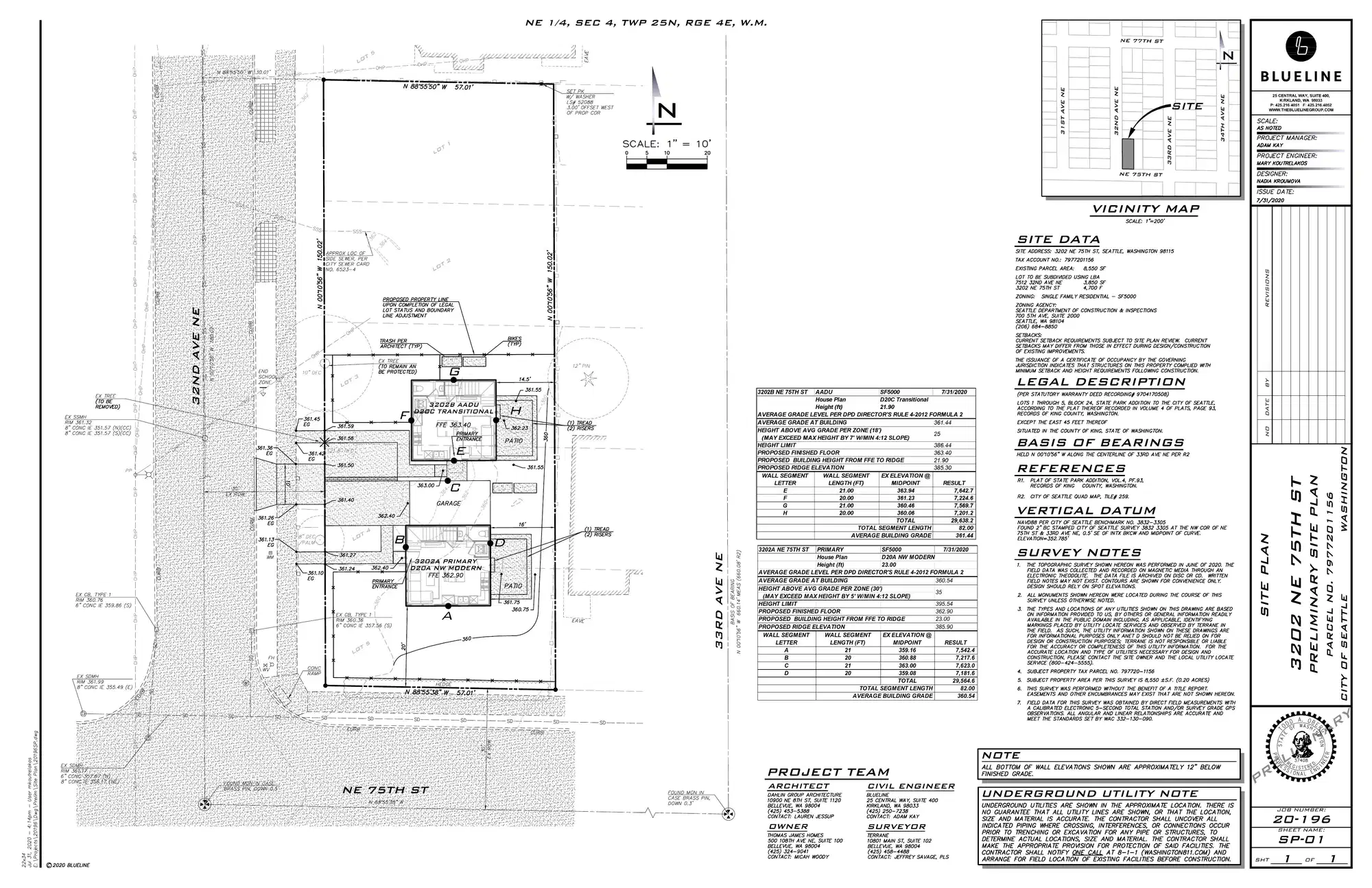 Site plan for 7502 32nd Ave NE