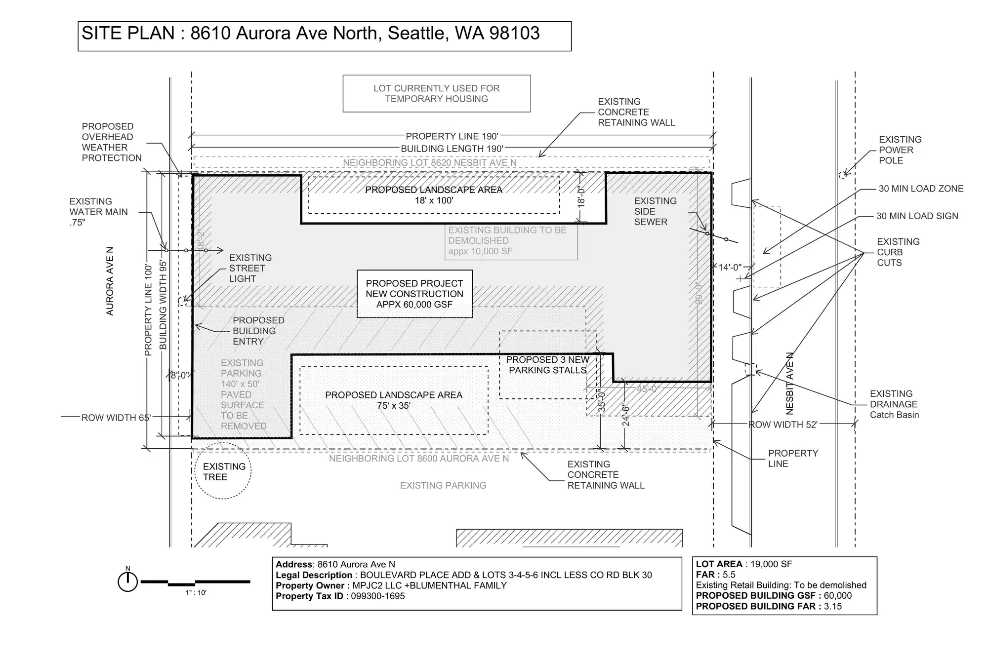 Site plan for 8610 Aurora Ave N