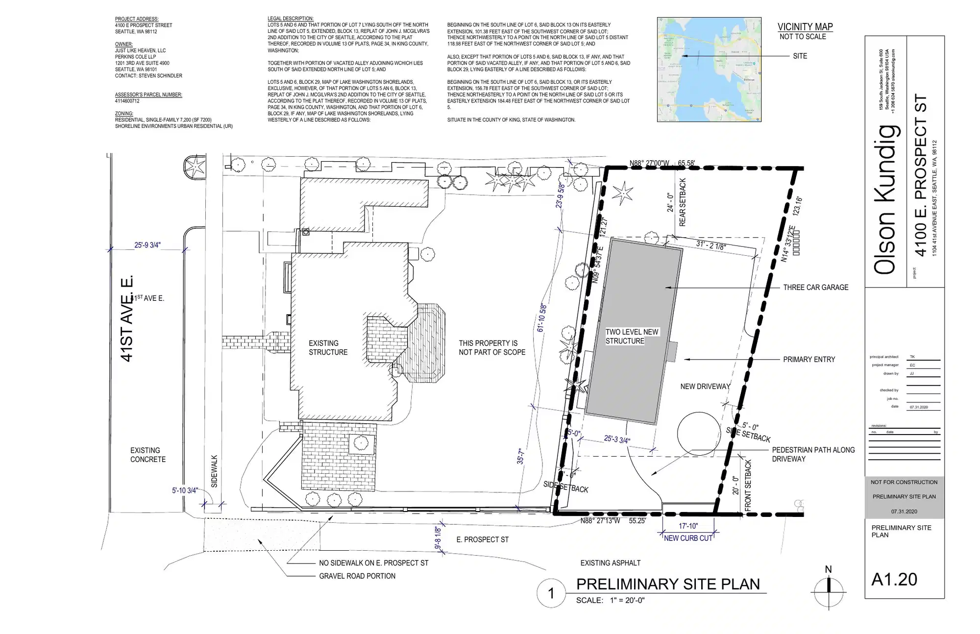 Site plan for 4100 E Prospect St