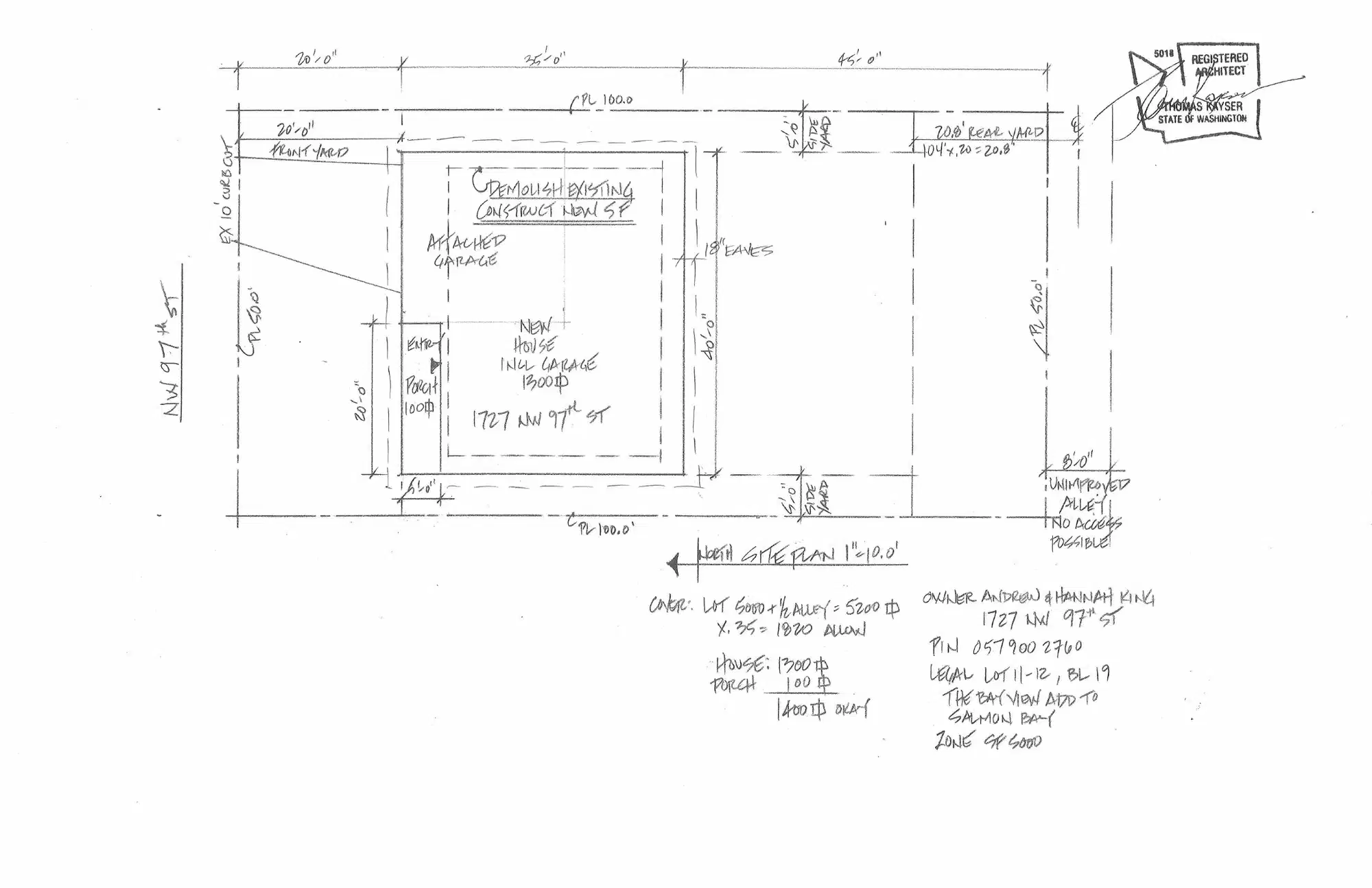 Site plan for 1727 NW 97th St