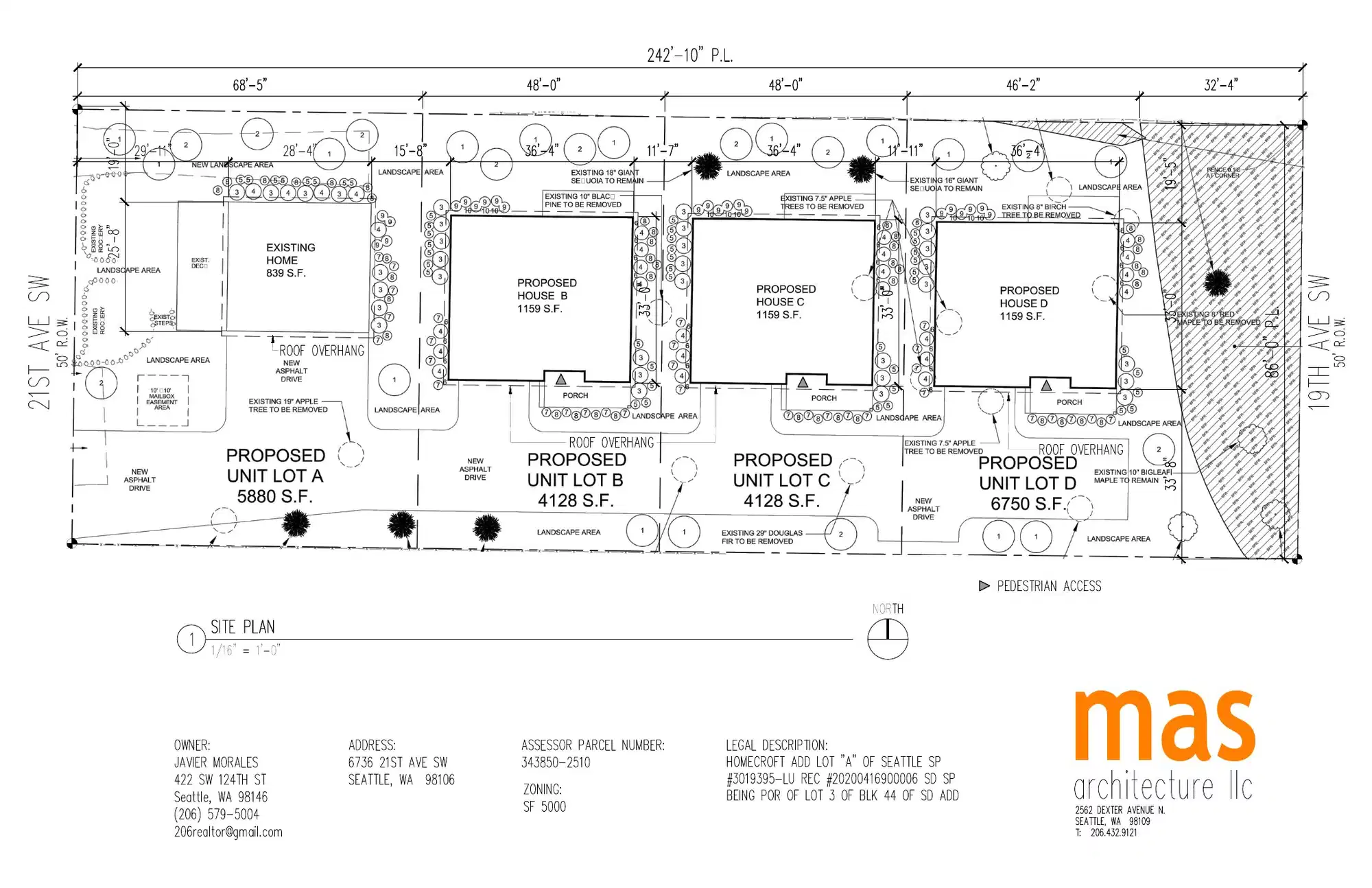 Site plan for 6738 21st Ave SW